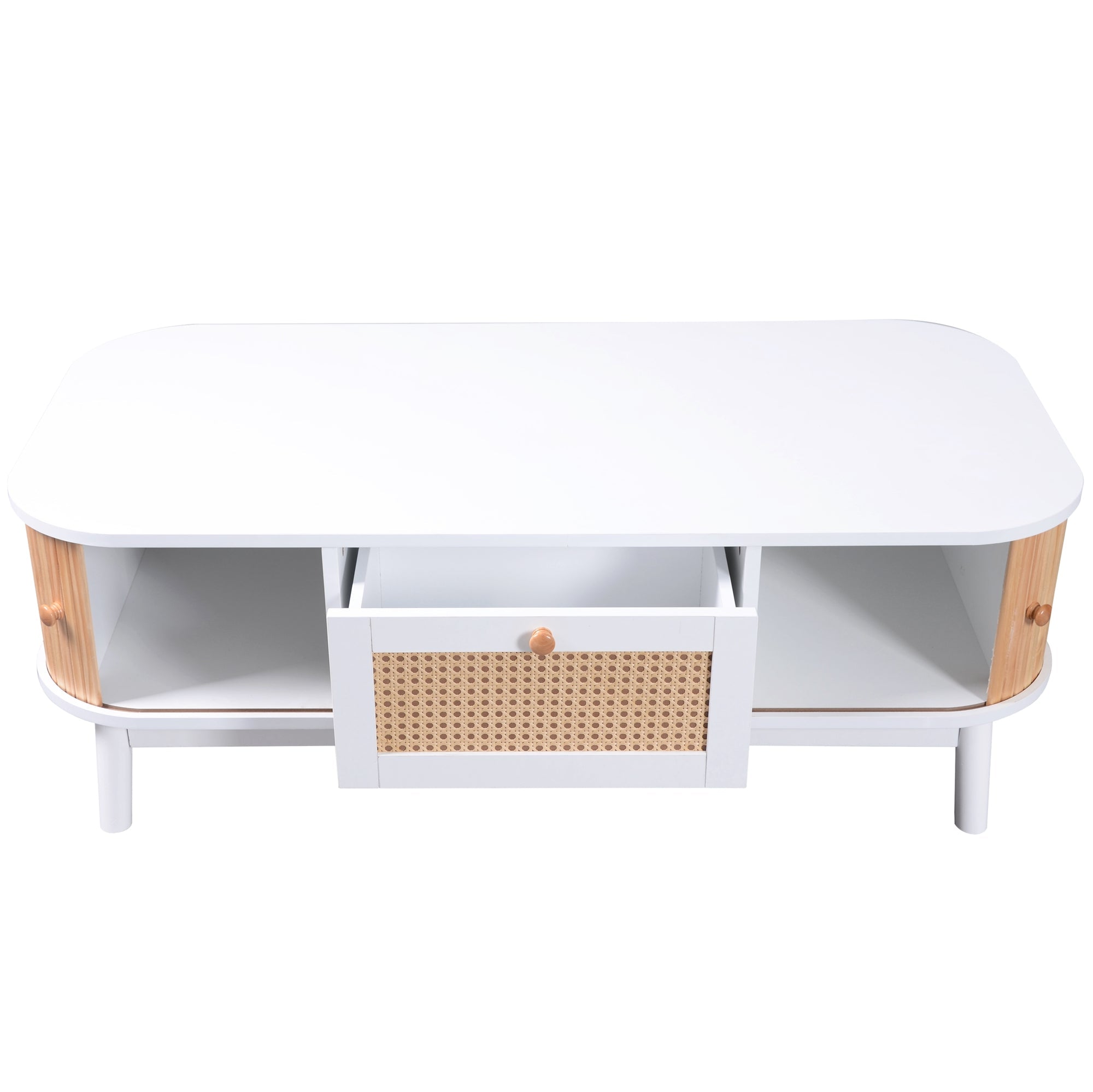Logidon salontafel rotan salontafel 110x55x38,5 cm met schuifdeuren