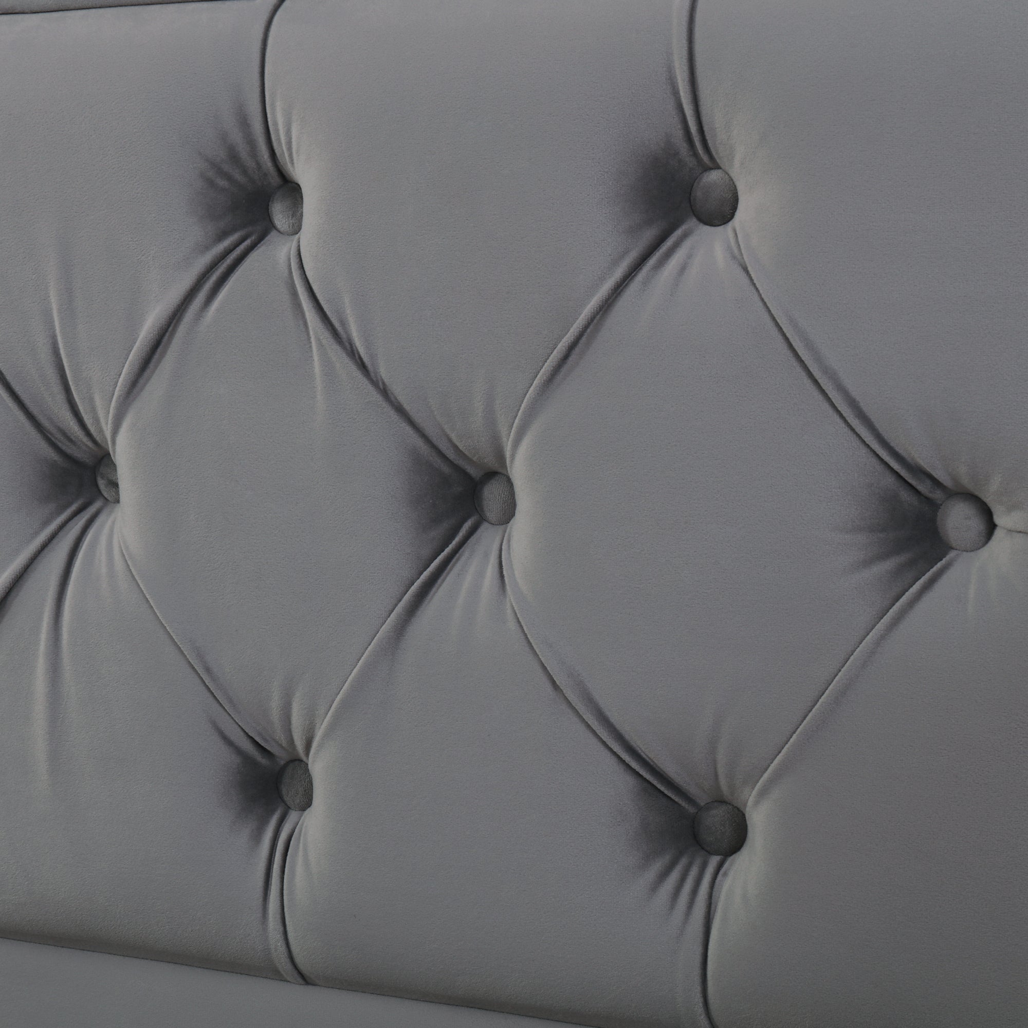 Logidon gestoffeerd bed met opbergruimte Chesterfield stijl 140x200 grijs