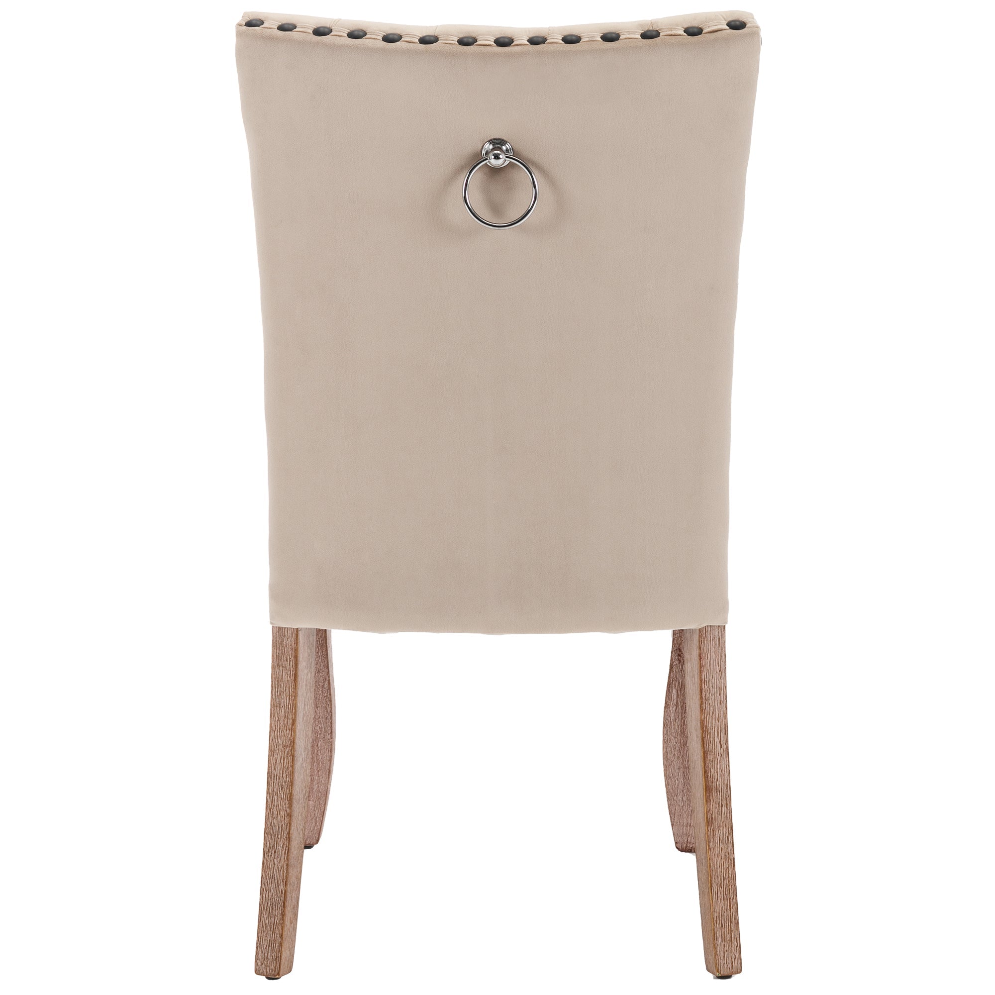Logidon Eetkamerstoel set van 2 fluwelen licht camel deurklopper met rugleuning