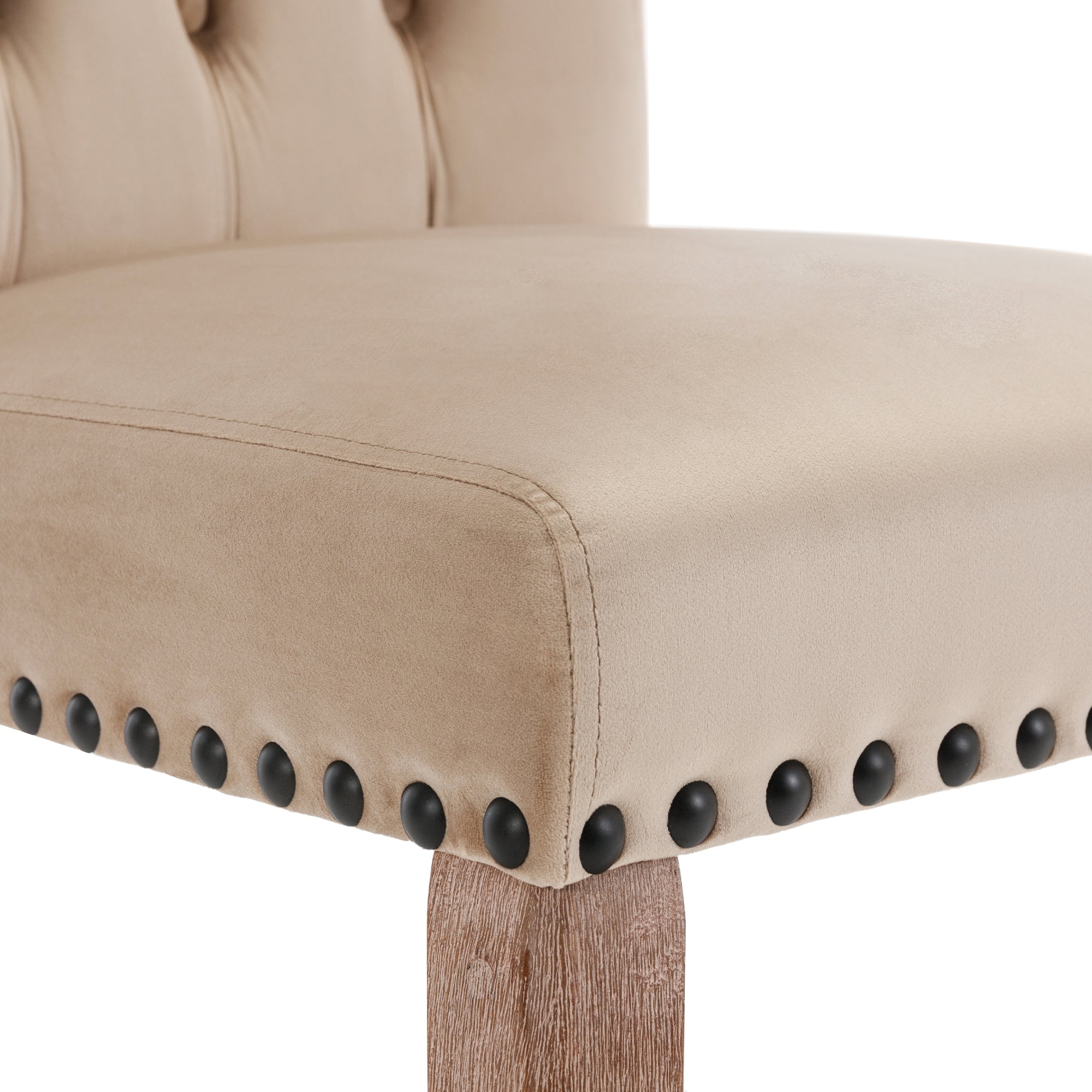 Logidon Eetkamerstoel Fluweel Licht Camel Met Deurklopper