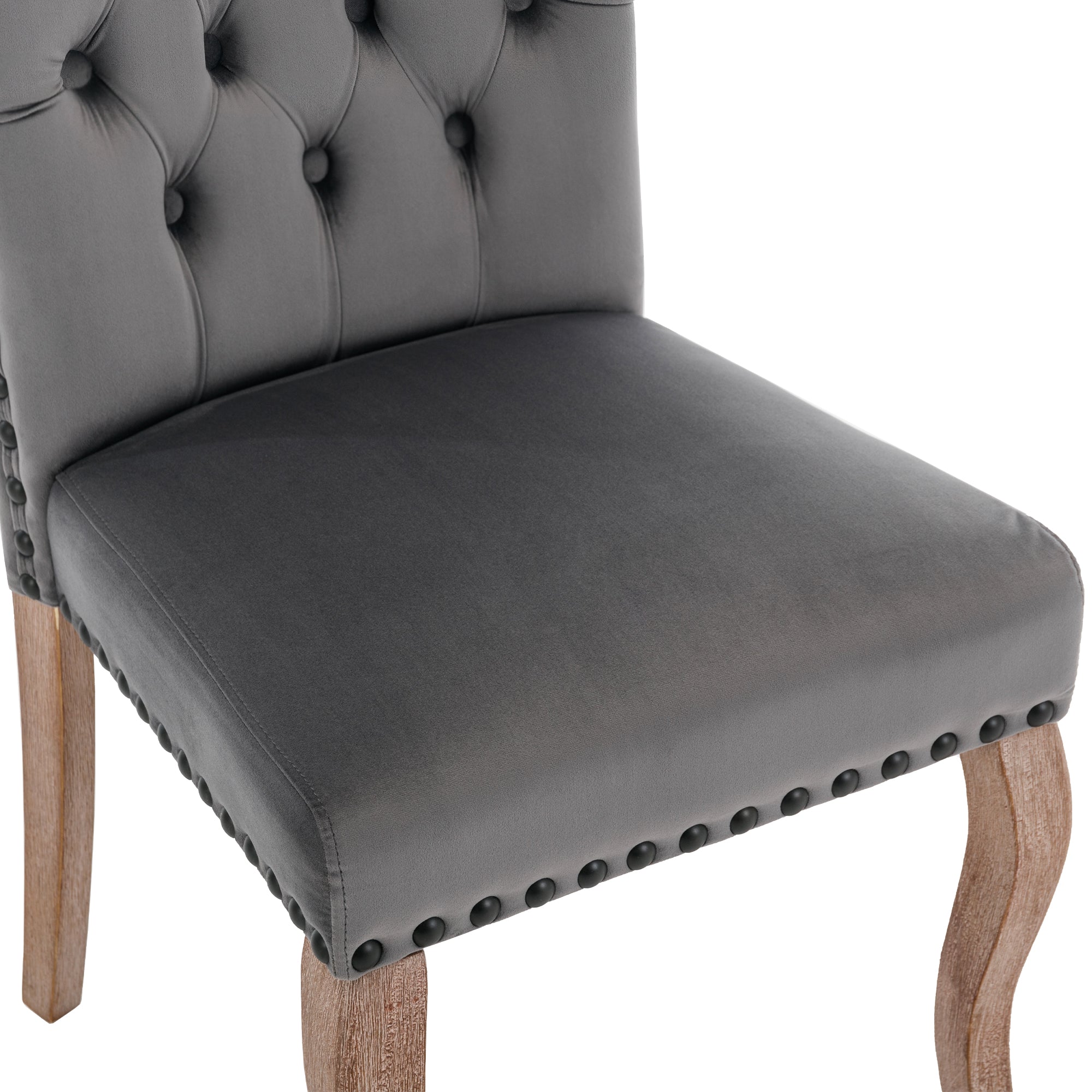 Logidon Eetkamerstoel Grijs Fluweel Met Deurklopper Set van vier stoelen
