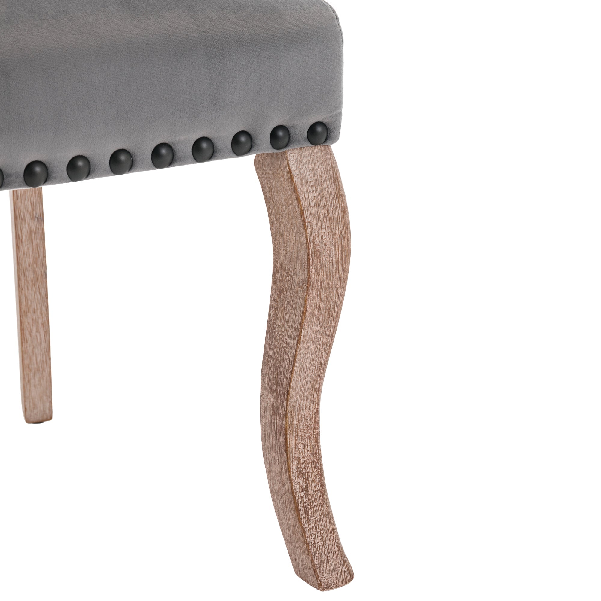 Logidon Eetkamerstoel Grijs Fluweel Met Deurklopper Set van vier stoelen