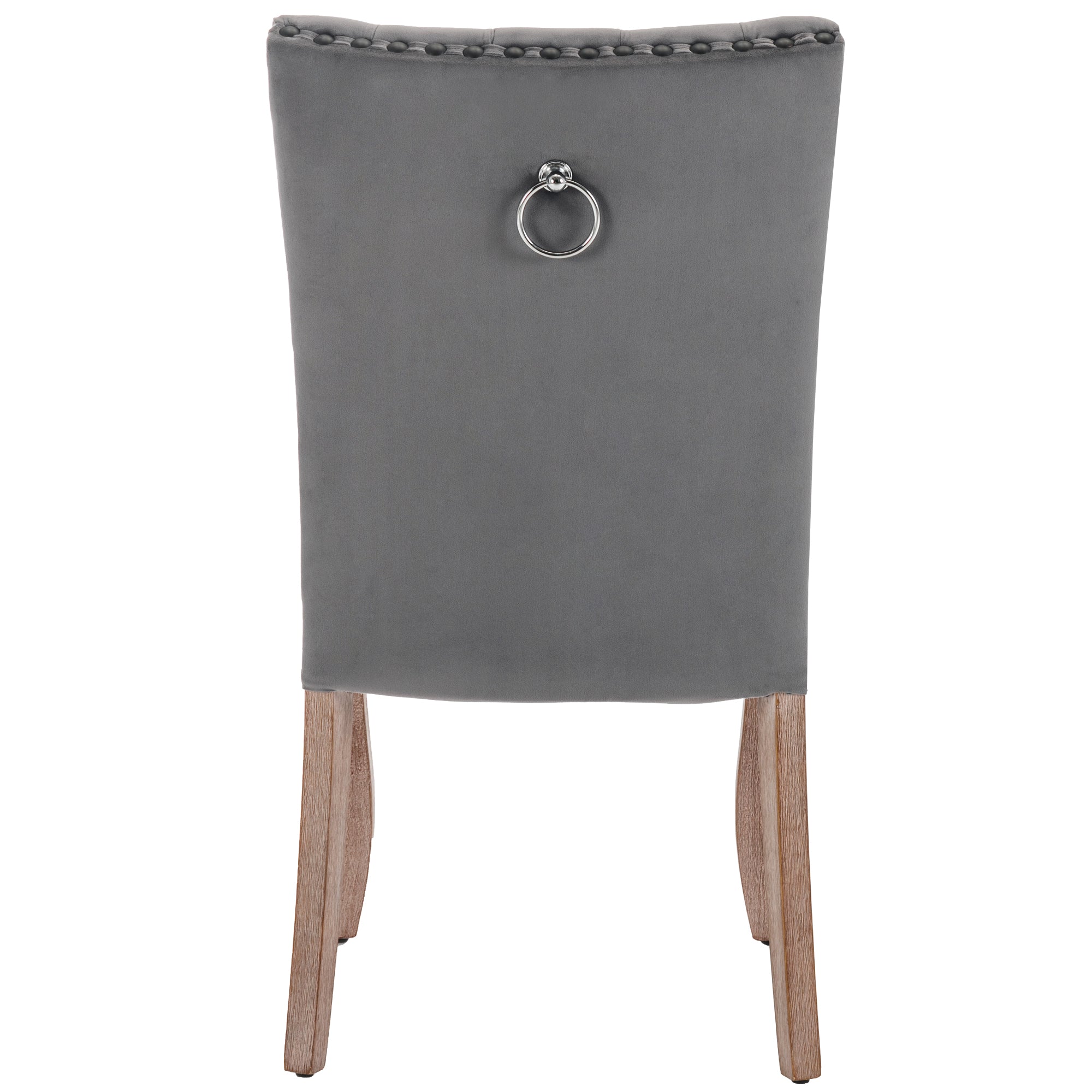 Logidon Eetkamerstoelen Grijs Fluweel Set van 2 met Deurklopper Rugleuning