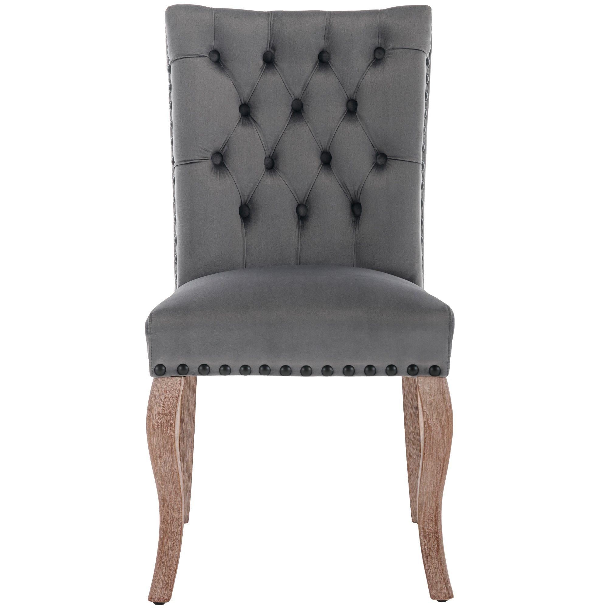 Logidon Eetkamerstoel Grijs Fluweel Met Deurklopper Set van vier stoelen