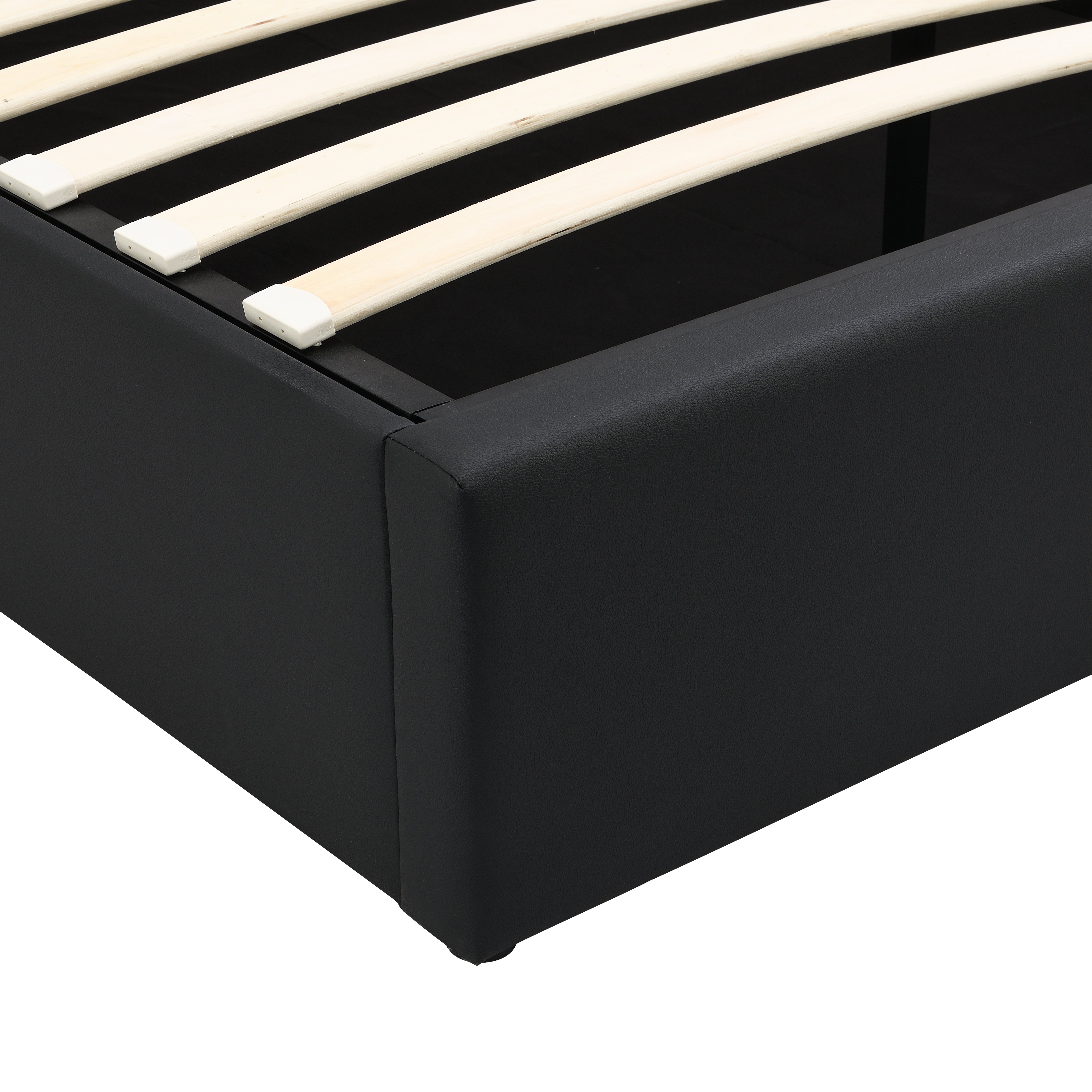 Logidon comfortabel gestoffeerd bed 90x200 zwarte LED-lichtstrips