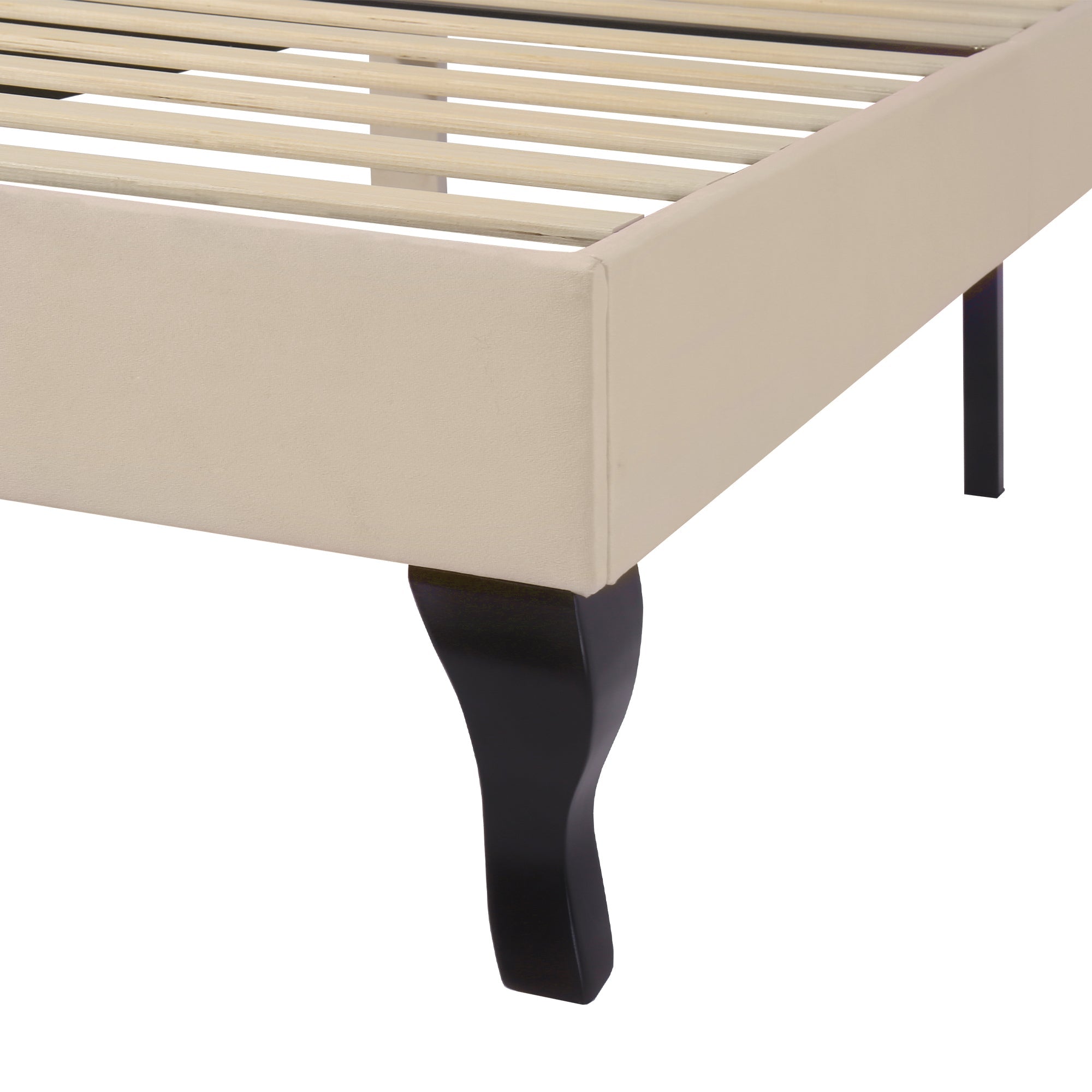 Logidon gestoffeerd bed 90x200 beige fluweel met verstelbaar hoofdeinde
