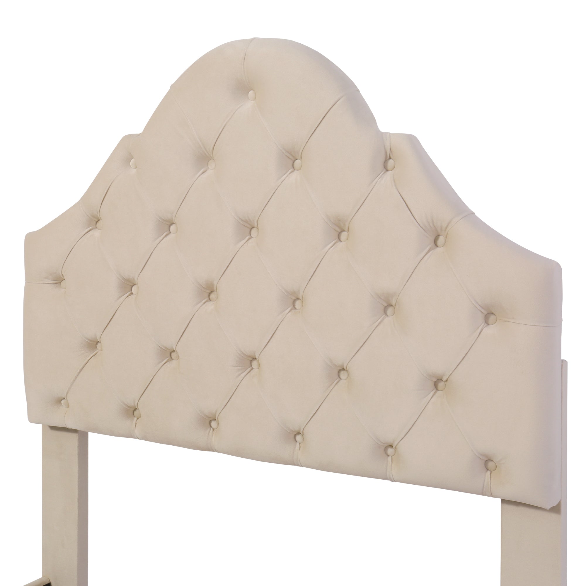 Logidon gestoffeerd bed 90x200 beige fluweel met verstelbaar hoofdeinde