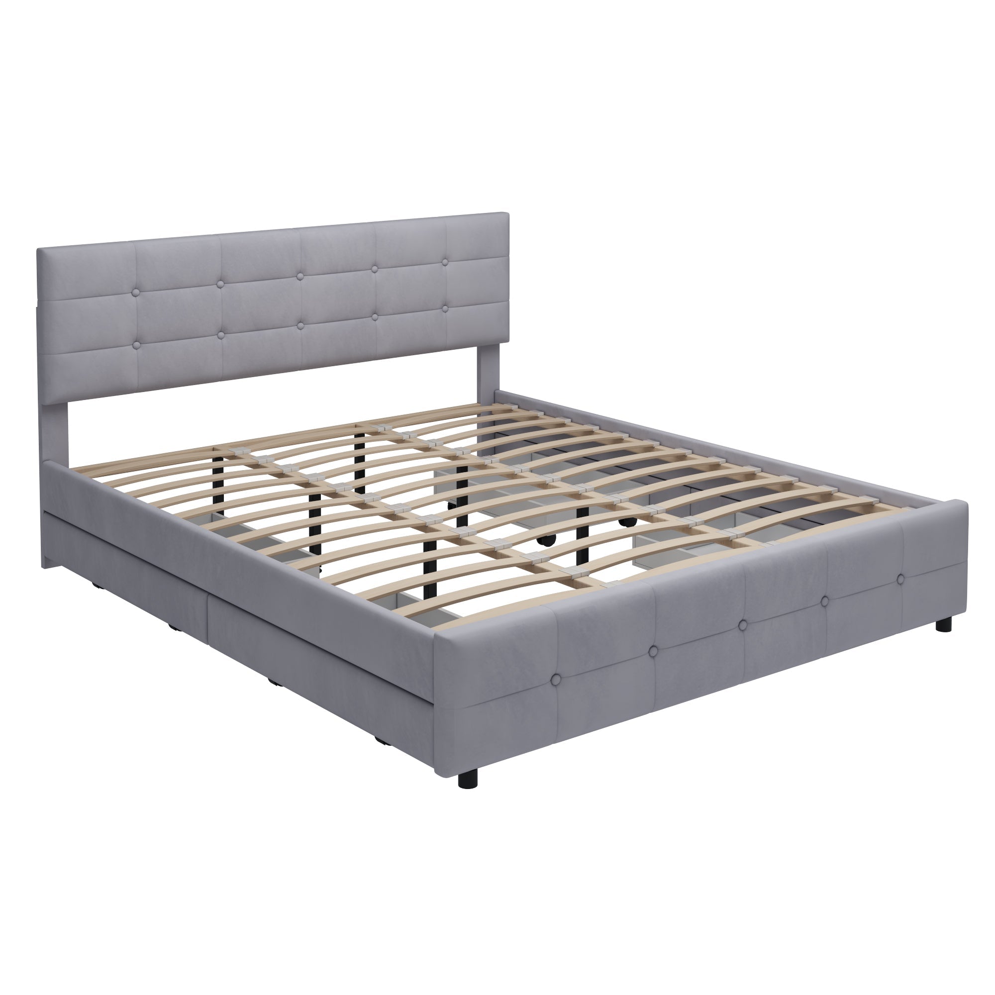 Logidon gestoffeerd bed 180x200 cm grijs met 4 lades