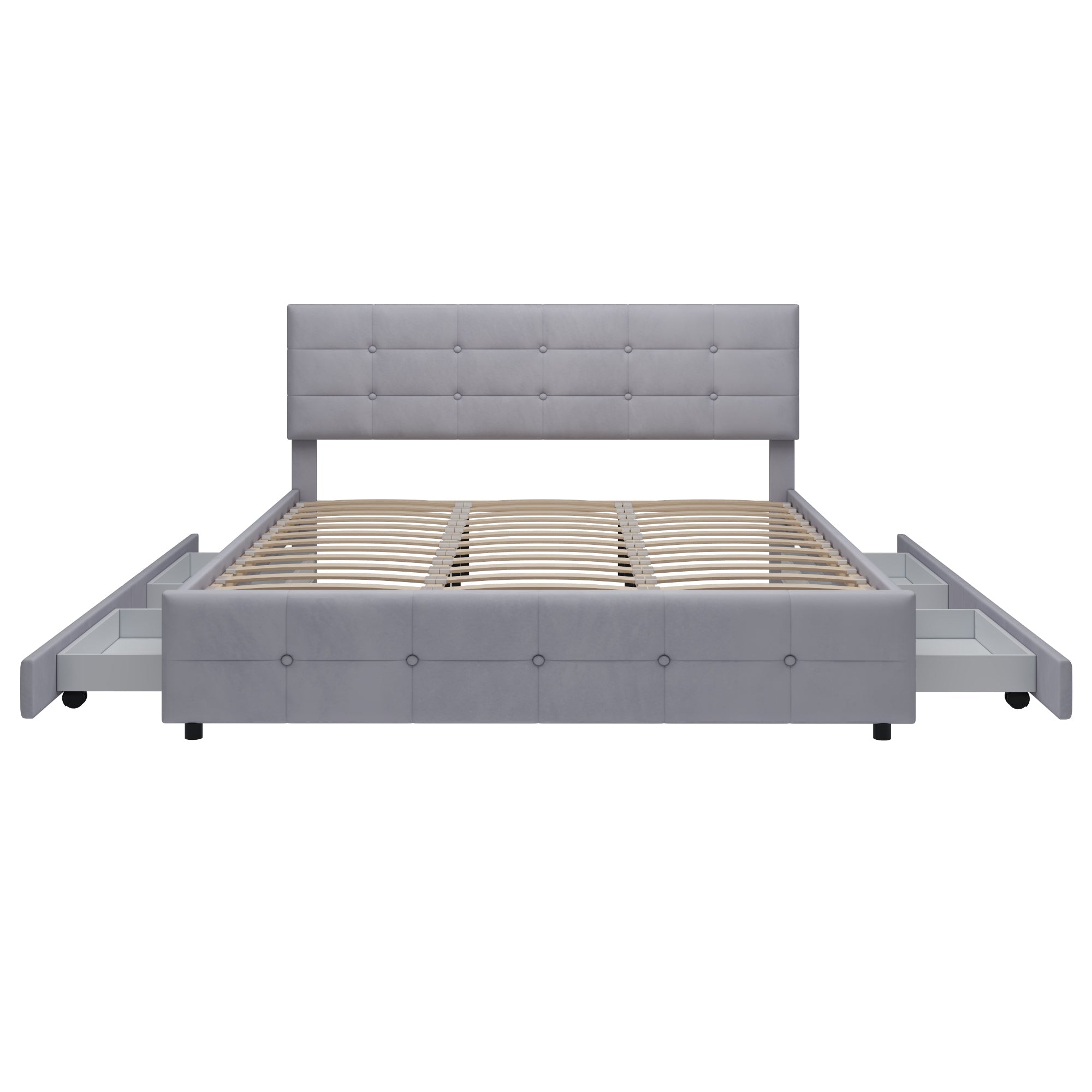 Logidon gestoffeerd bed 180x200 cm grijs met 4 lades