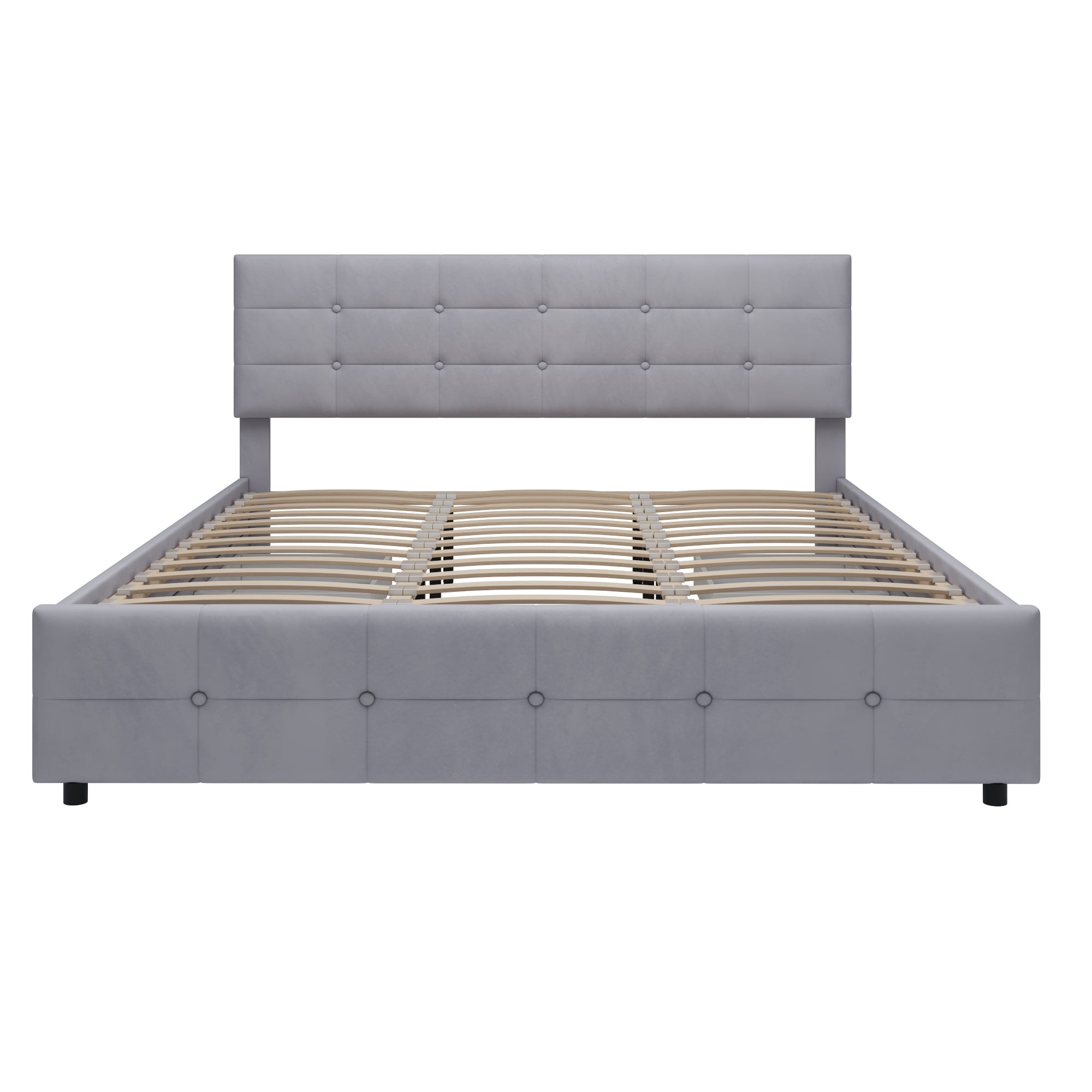 Logidon gestoffeerd bed 180x200 cm grijs met 4 lades