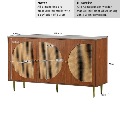 Logidon rotan dressoirset walnoot 104 cm schoenenkast