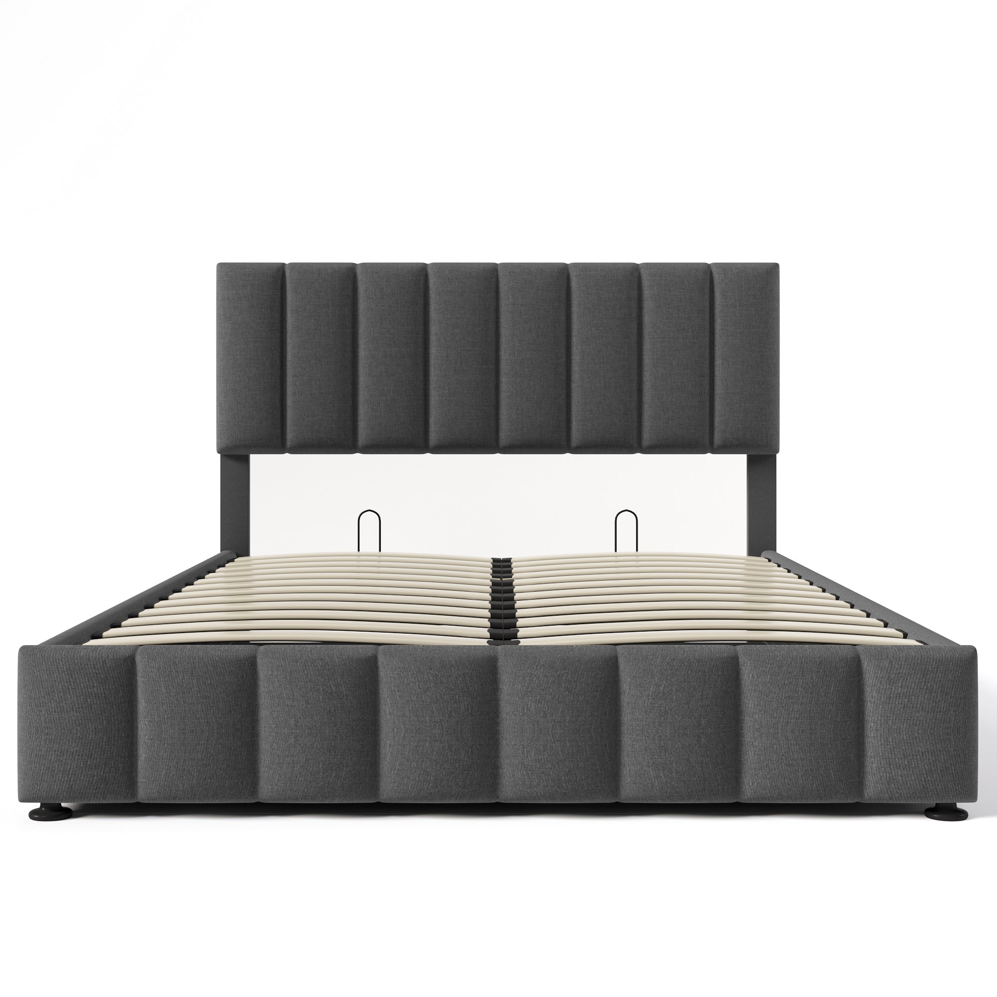Logidon Hydraulic Fabric Bed 140x200 Gray With Storage Space
