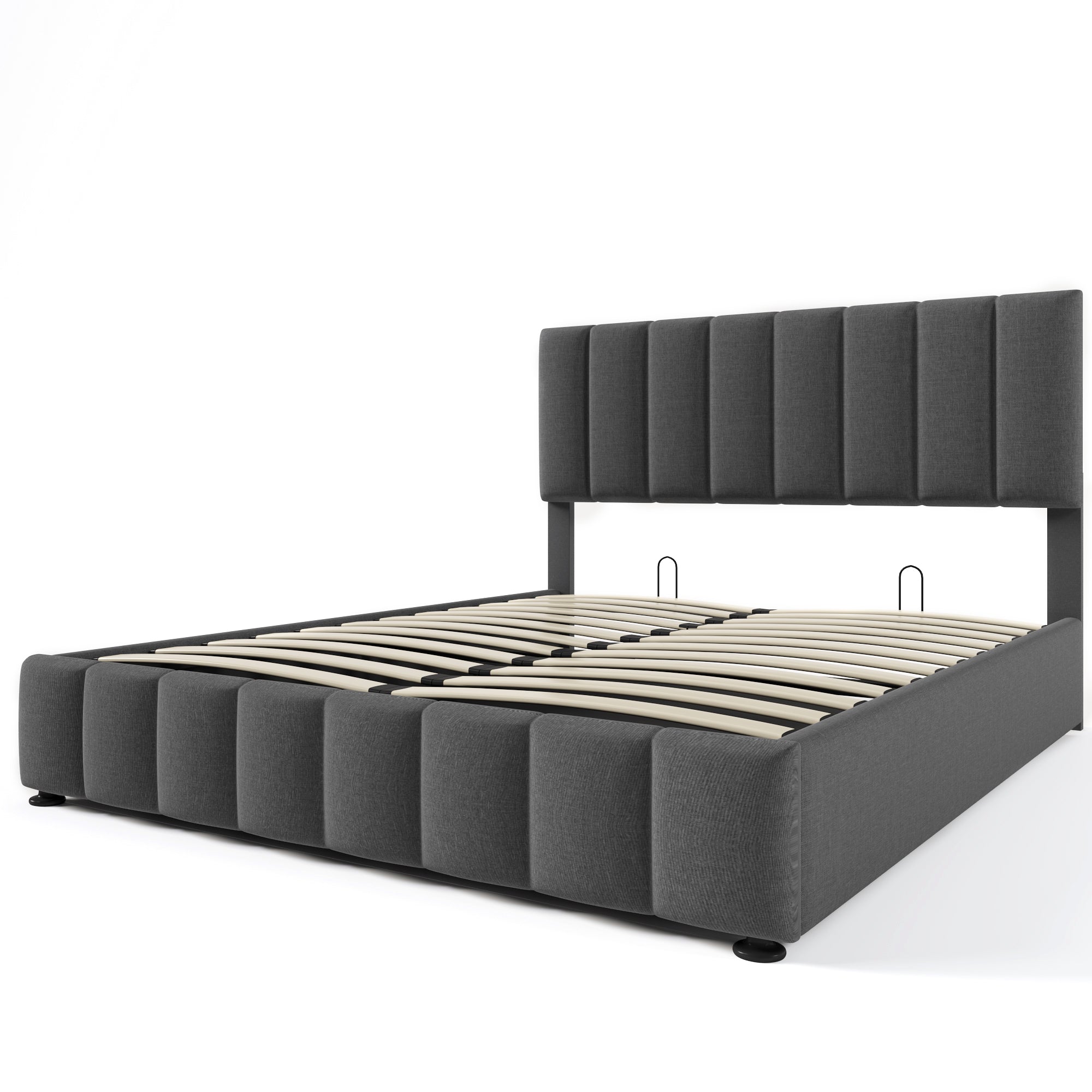 Logidon Hydraulic Fabric Bed 140x200 Gray With Storage Space