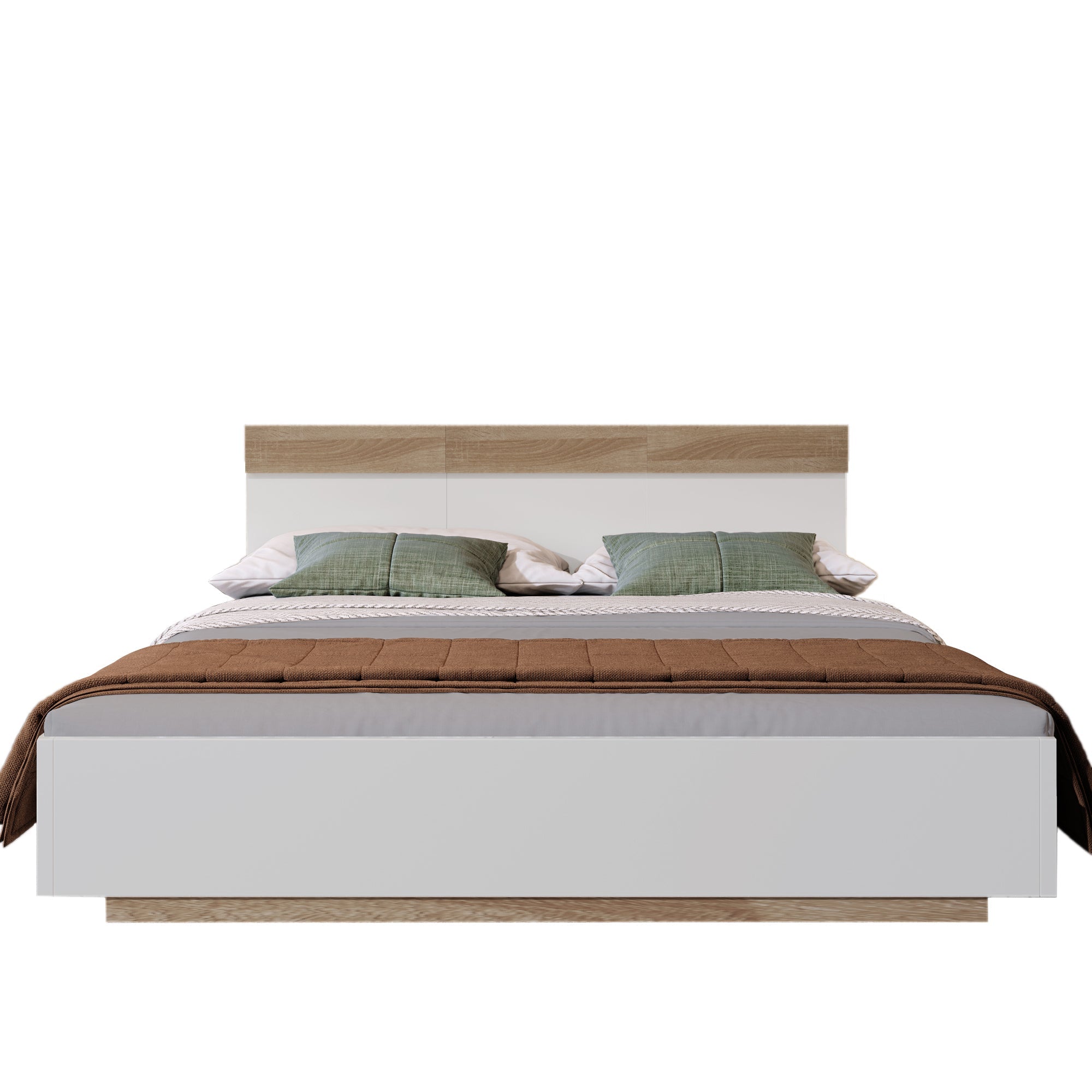 Logidon zwevend bed tweepersoonsbed 180x200 cm eiken Sonoma wit