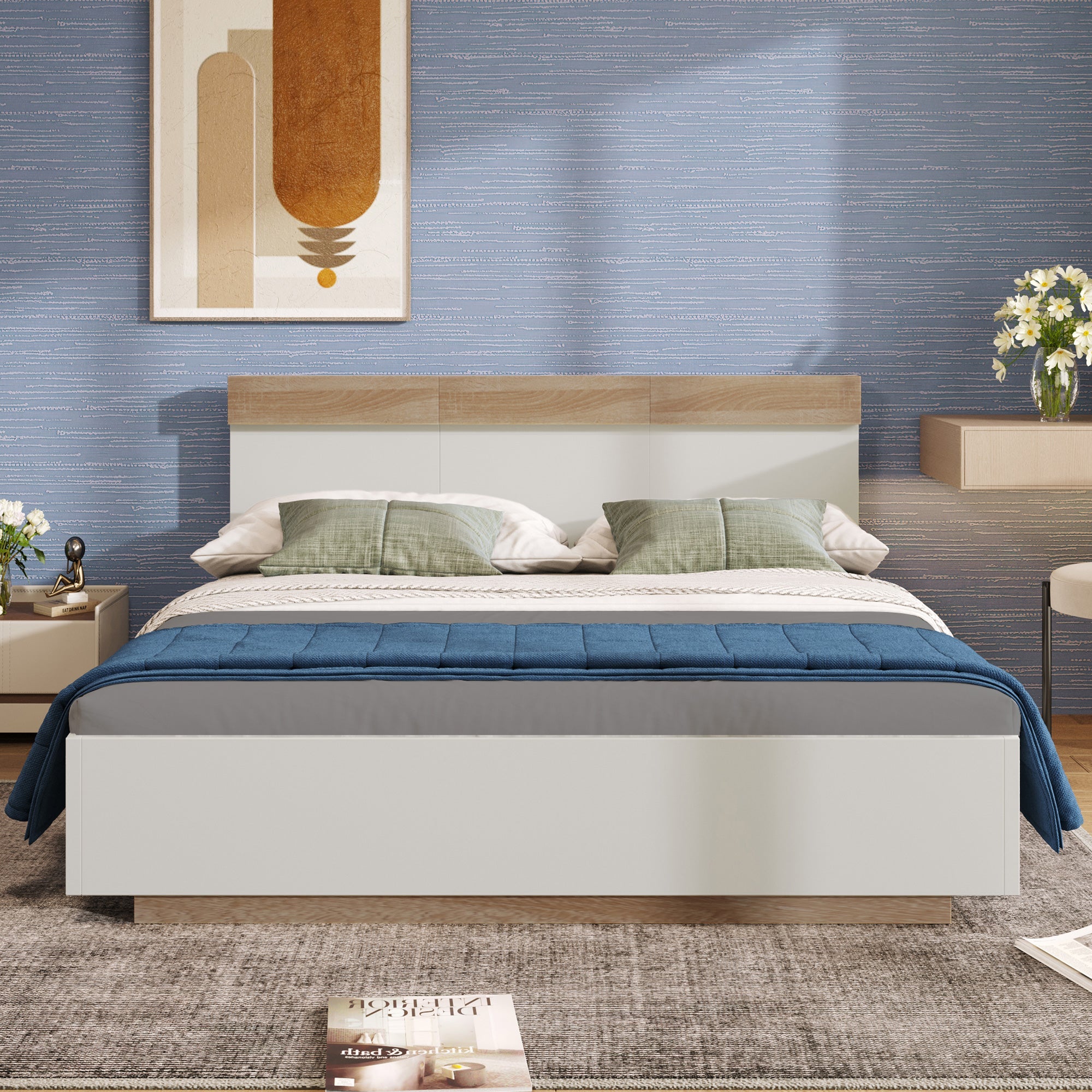 Logidon zwevend bed tweepersoonsbed 180x200 cm eiken Sonoma wit