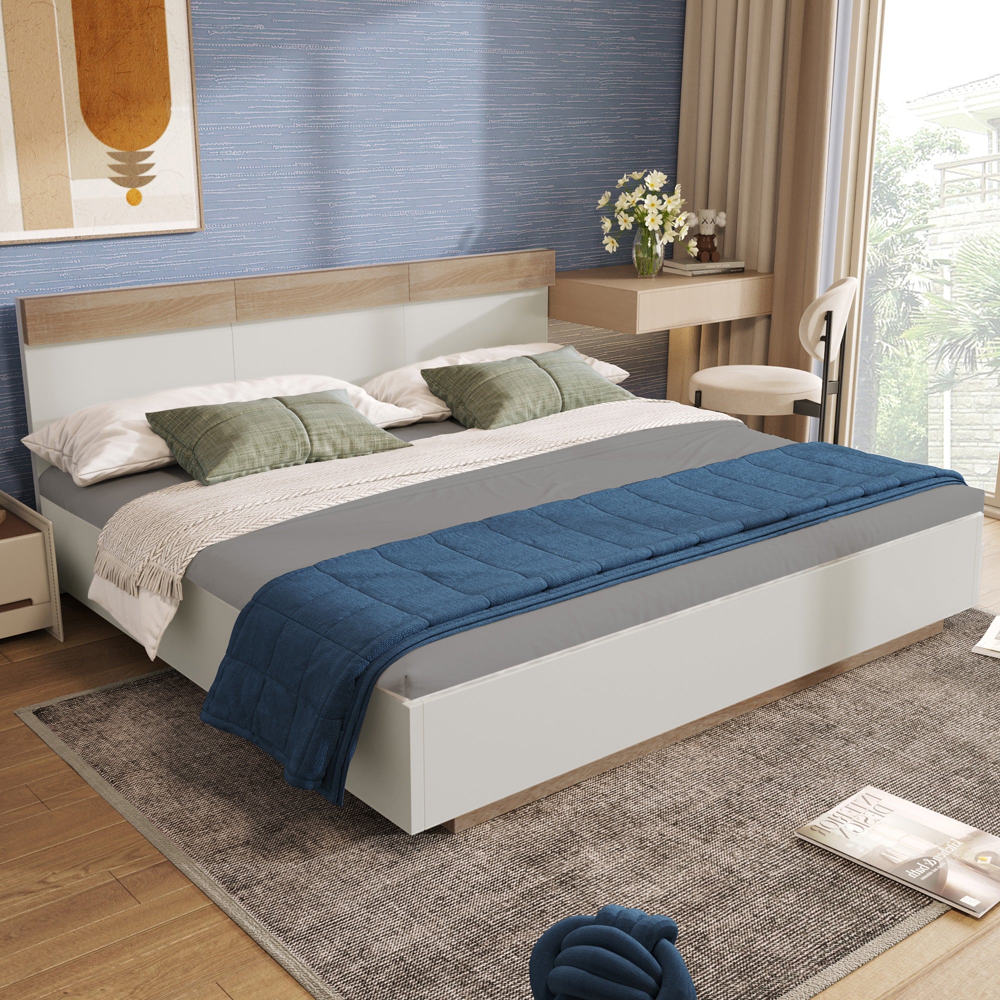 Logidon zwevend bed tweepersoonsbed 180x200 cm eiken Sonoma wit
