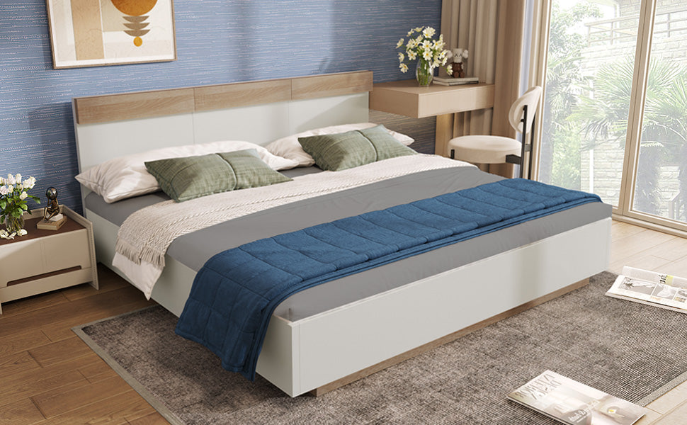 Logidon zwevend bed tweepersoonsbed 180x200 cm eiken Sonoma wit