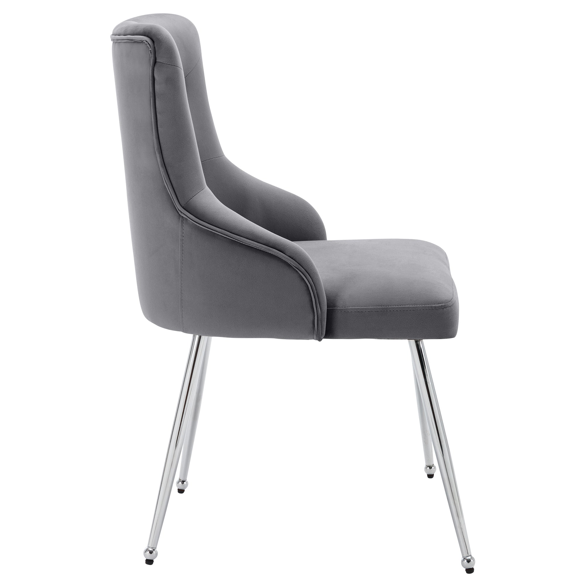 Logidon Set of 4 Dining Room Chairs Button Pattern Padded Chairs Gray