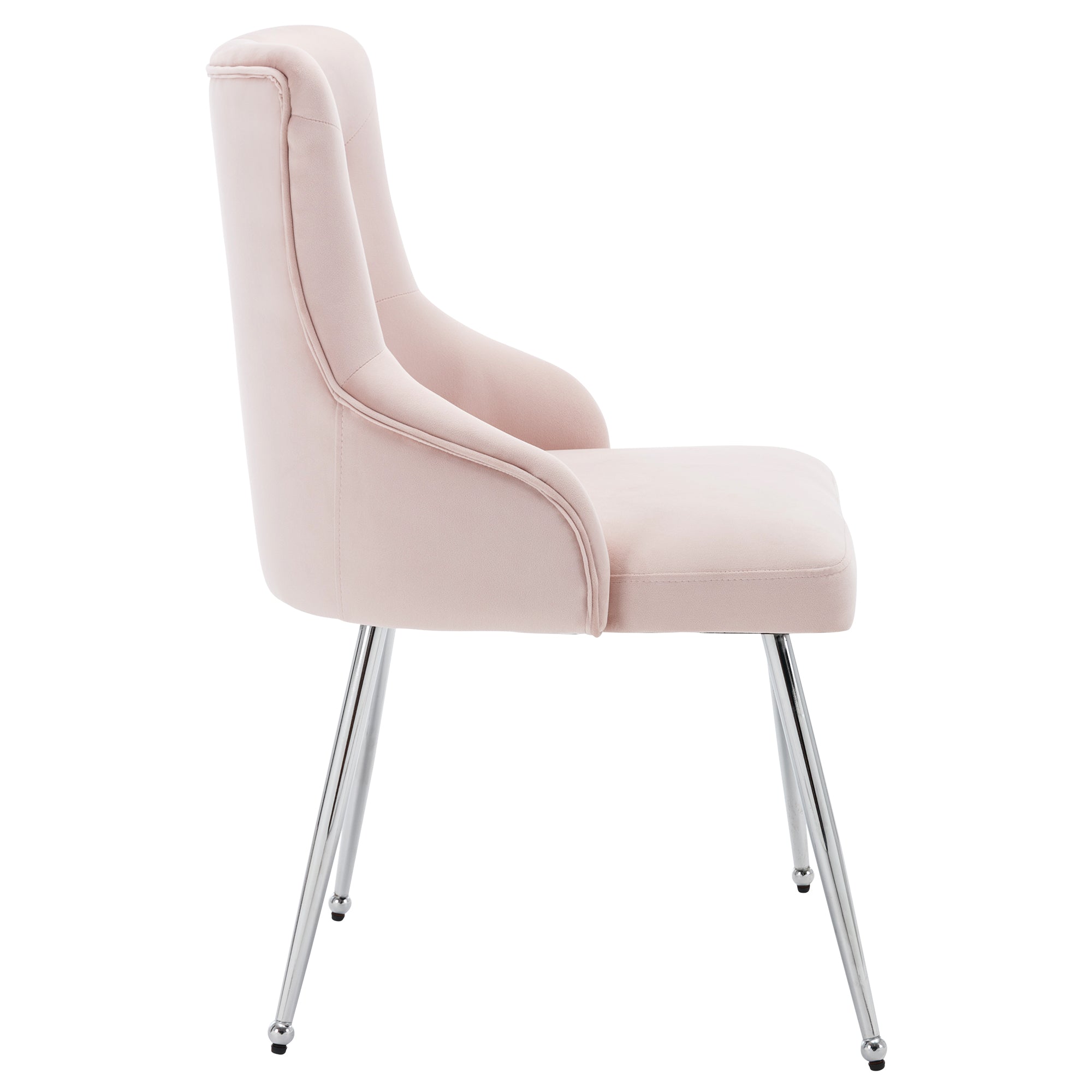 Logidon set van 4 eetkamerstoelen roze fluwelen knopenpatroon