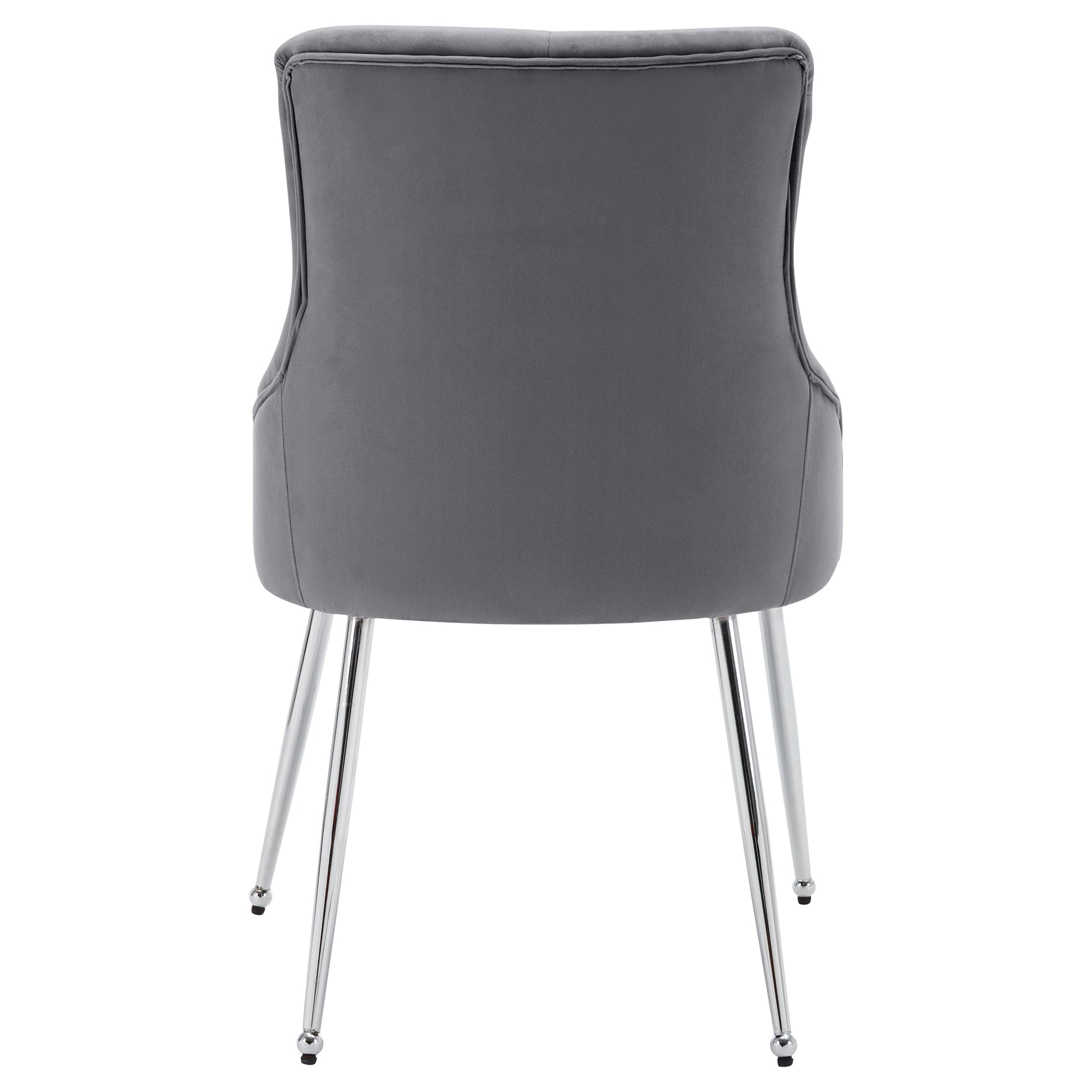 Logidon Set of 4 Dining Room Chairs Button Pattern Padded Chairs Gray