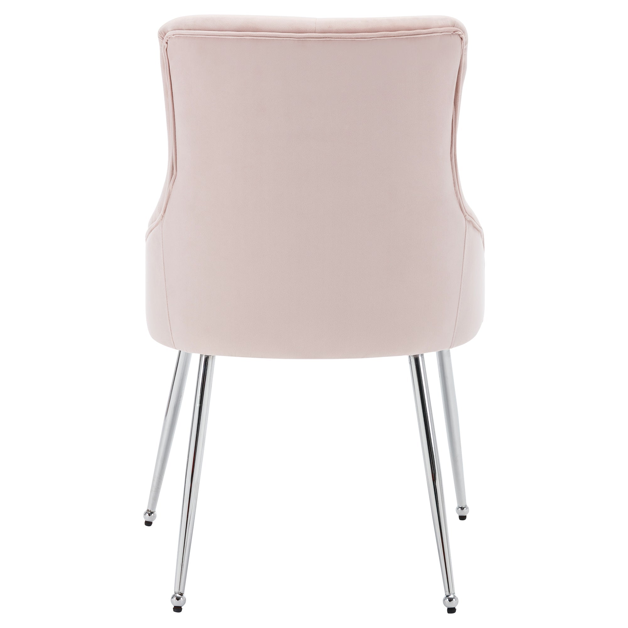 Logidon set van 4 eetkamerstoelen roze fluwelen knopenpatroon