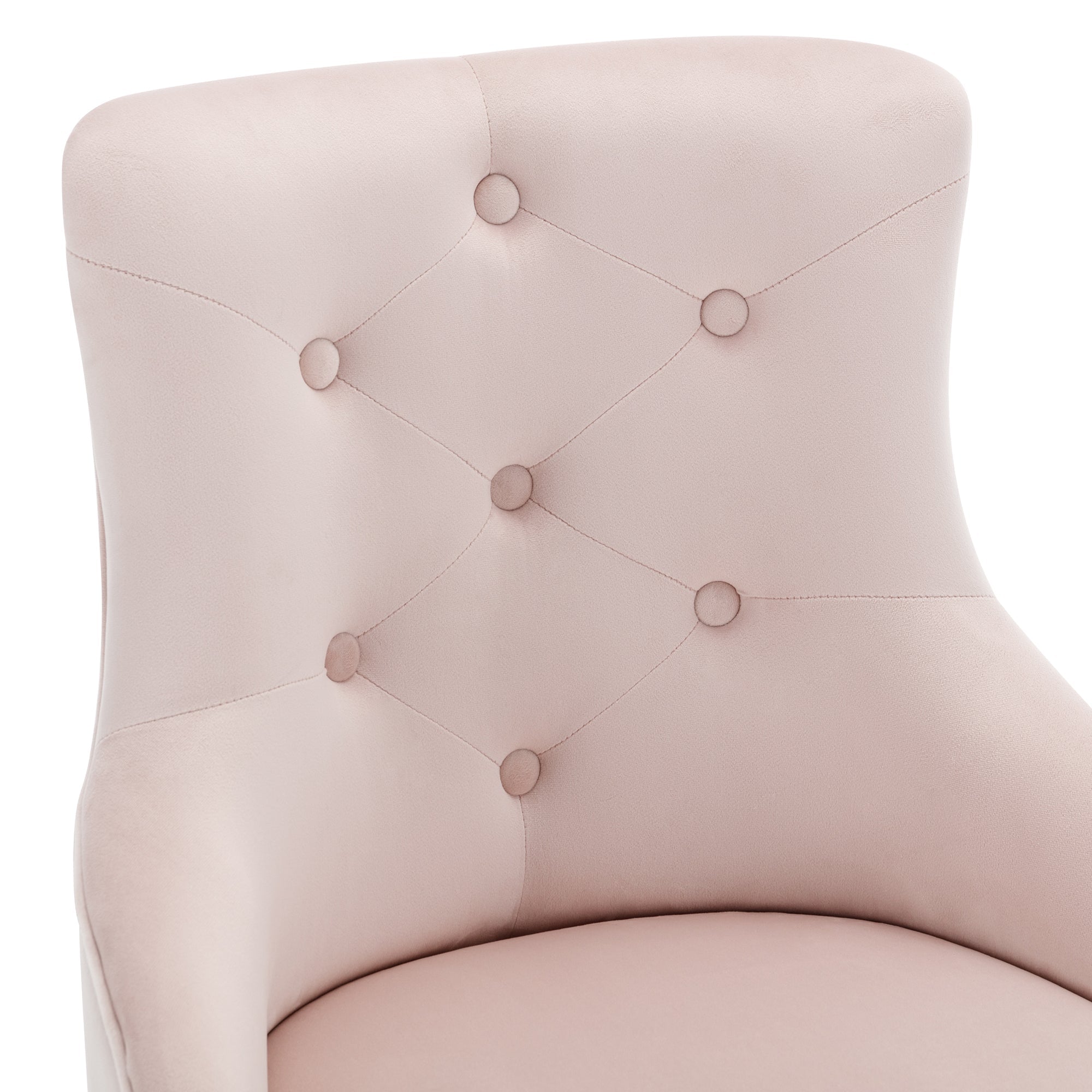 Logidon set van 2 roze eetkamerstoelen met knoopdetails