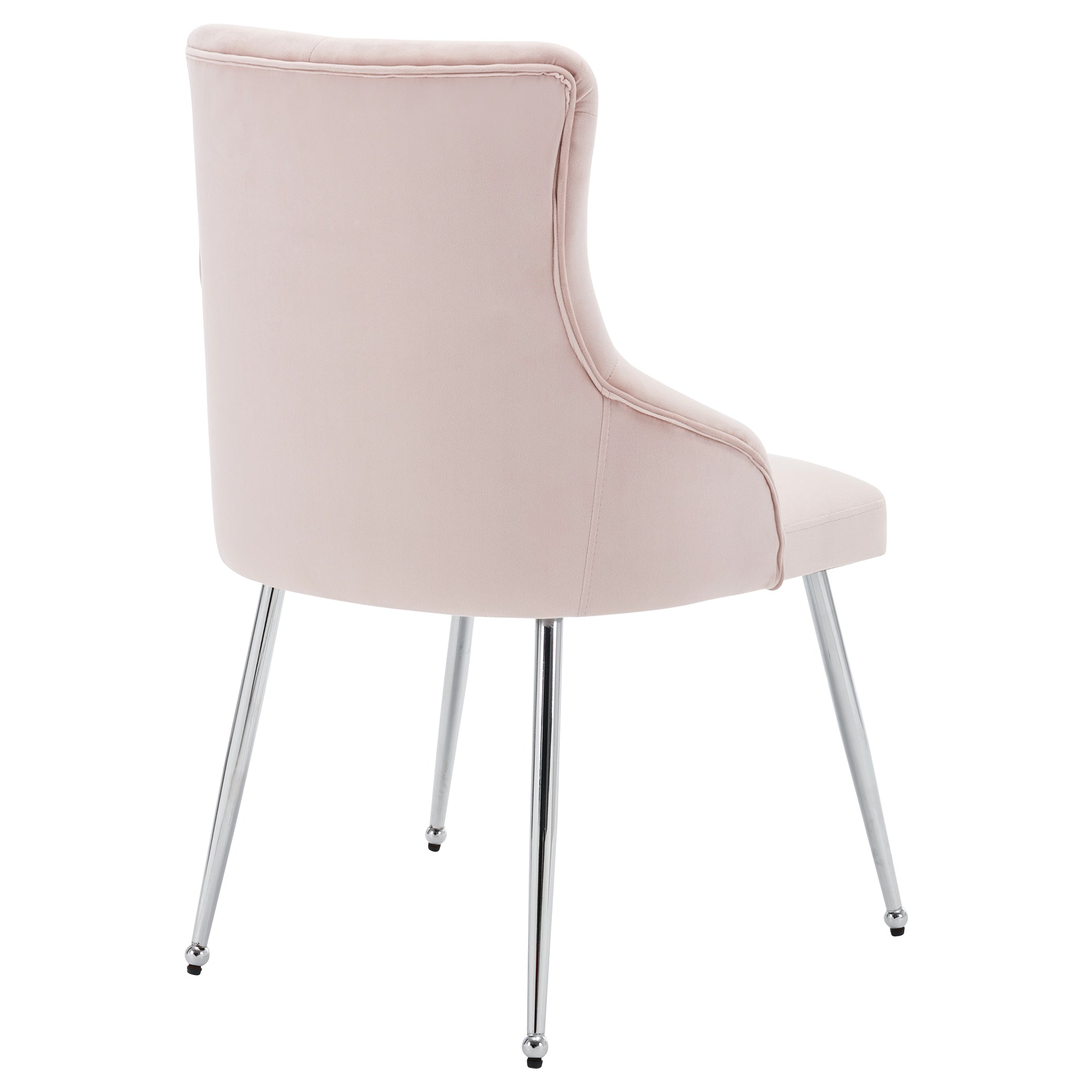 Logidon set van 4 eetkamerstoelen roze fluwelen knopenpatroon