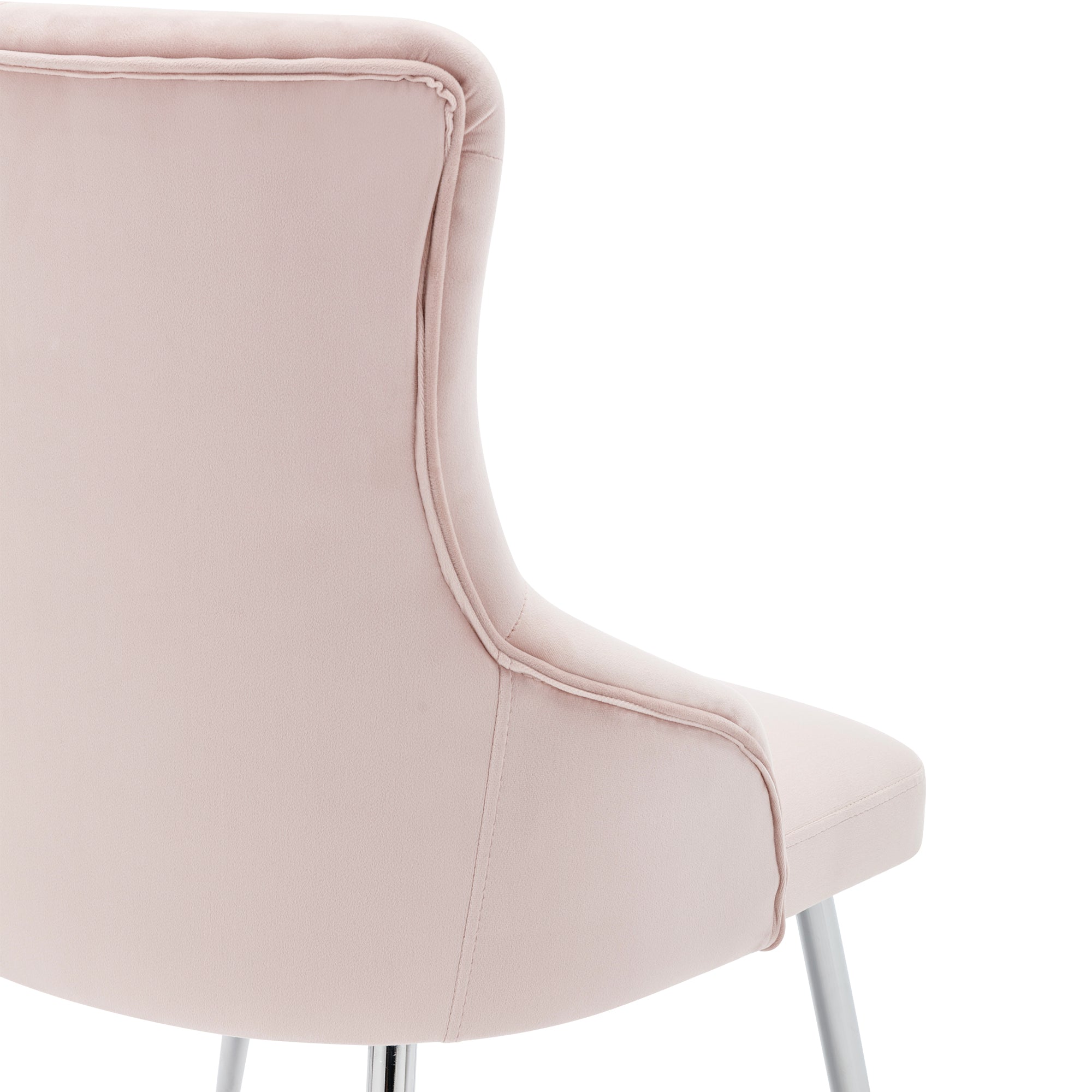 Logidon set van 2 roze eetkamerstoelen met knoopdetails