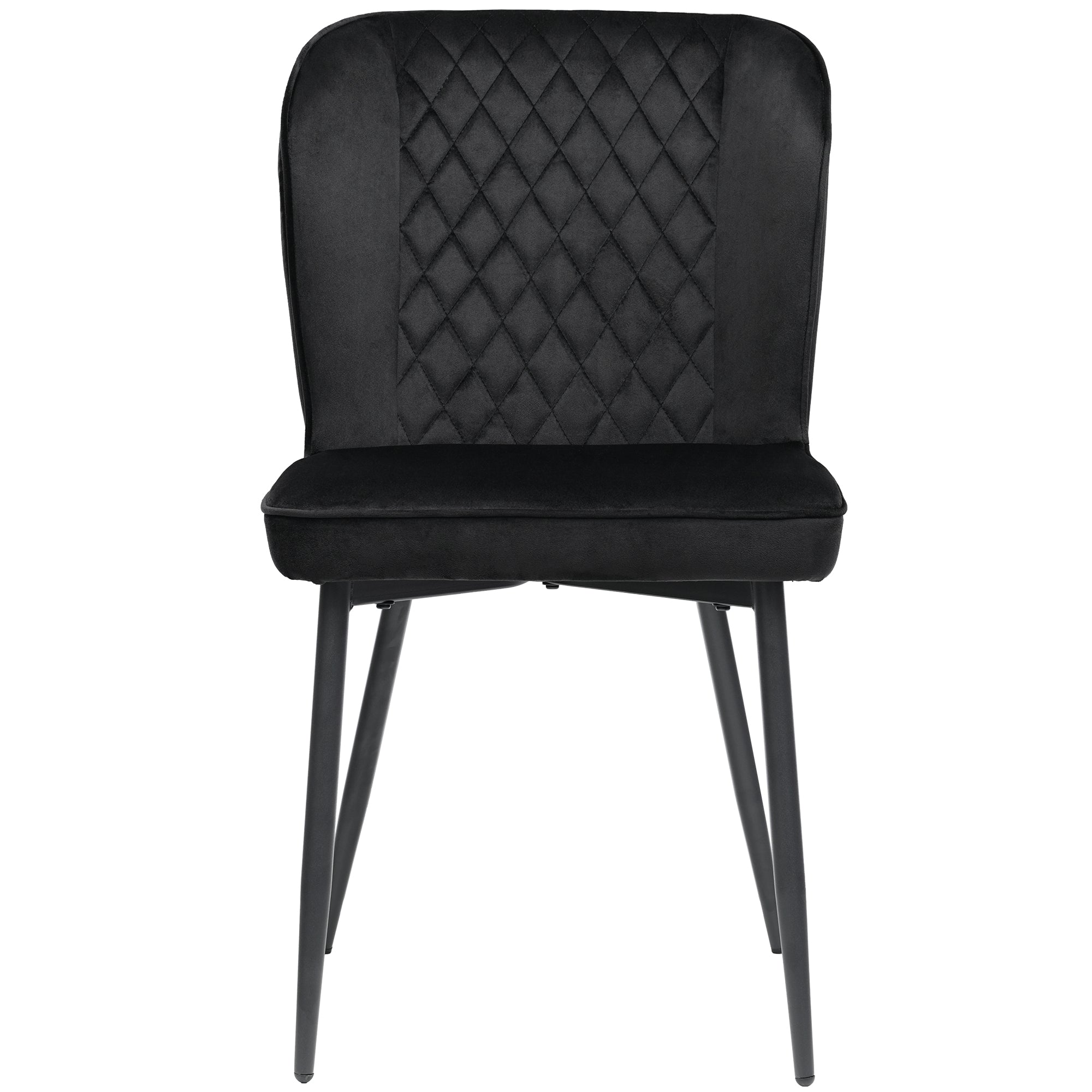 Logidon fluwelen zwarte eetkamerstoel set van 2 gestoffeerde stoelen met rugleuning