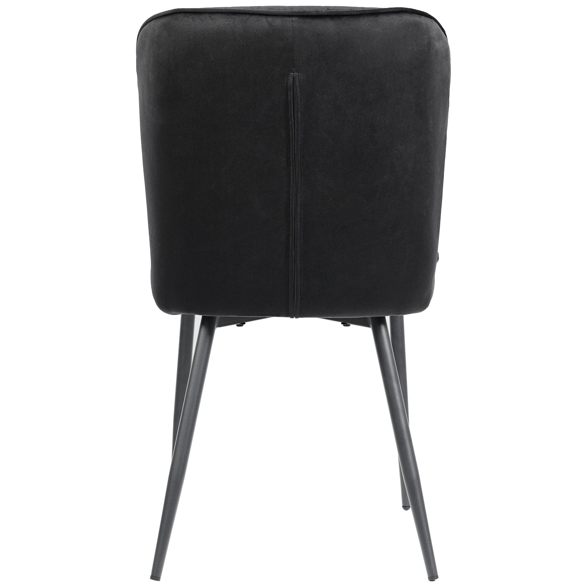 Logidon fluwelen zwarte eetkamerstoel set van 2 gestoffeerde stoelen met rugleuning
