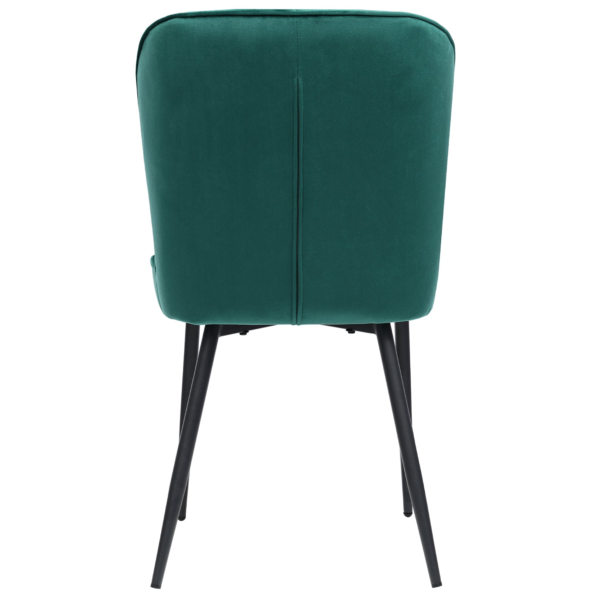Logidon eetkamerstoelen set van 6 donkergroene fluwelen gestoffeerde stoelen met metalen frame