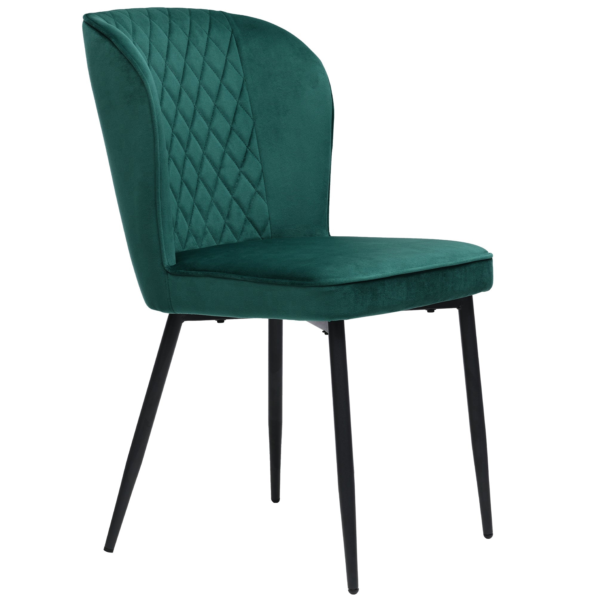 Logidon eetkamerstoel Velvet donkergroen ergonomisch metalen frame