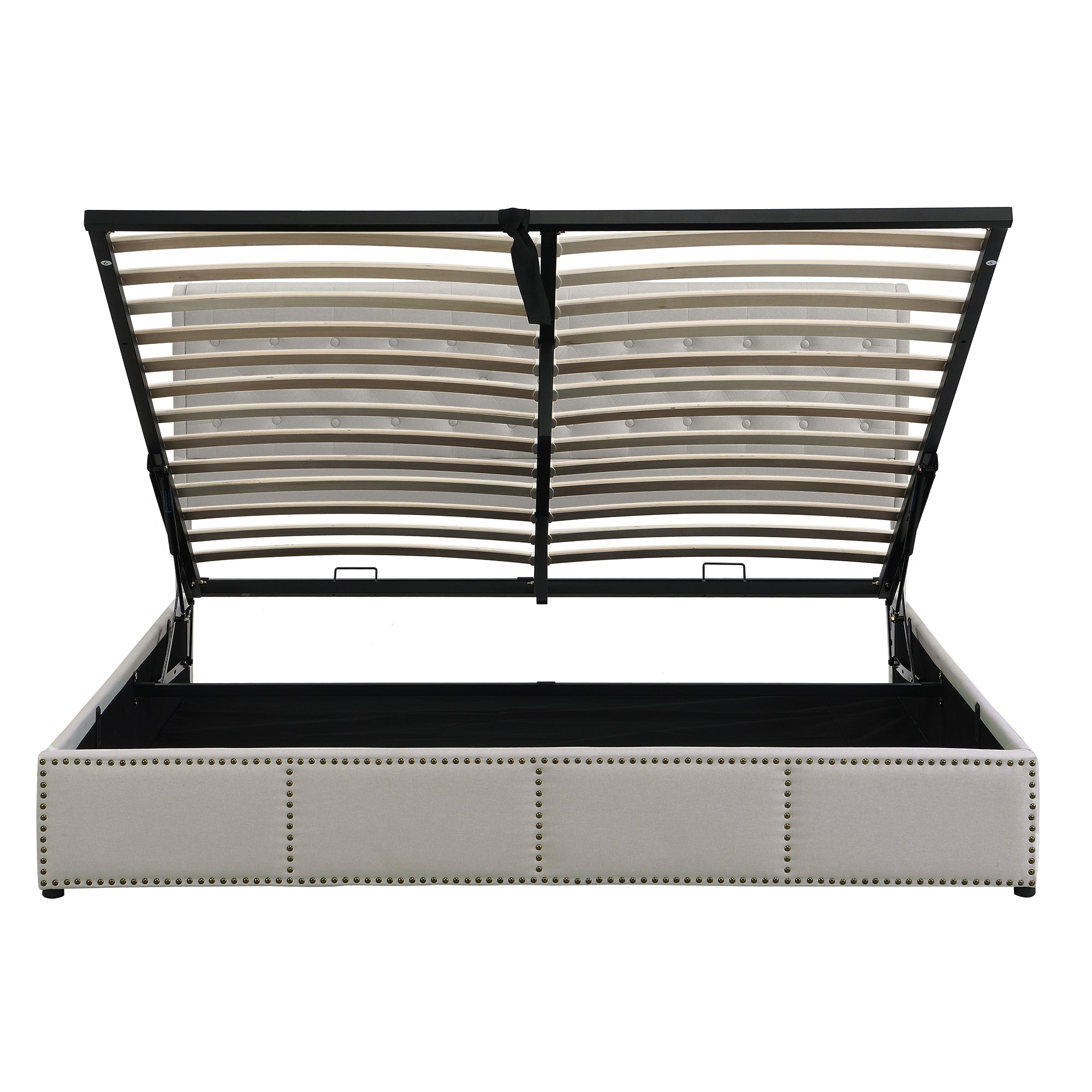 Logidon gestoffeerd bed 160x200 cm grijs met bedkastopbergruimte