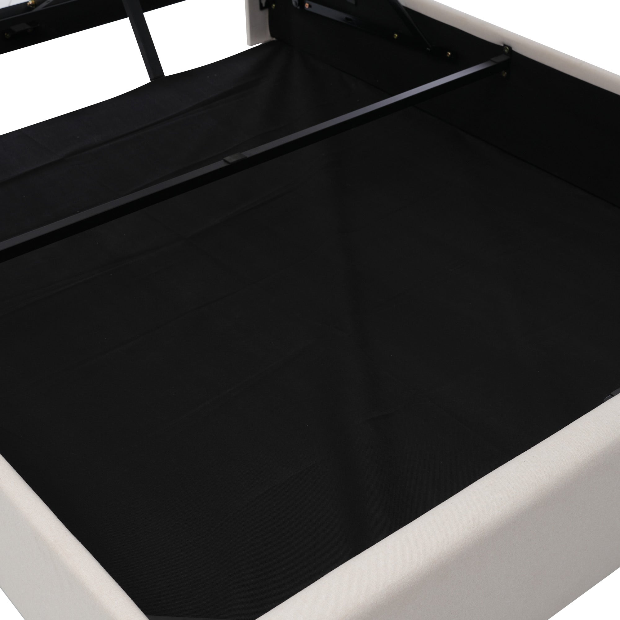 Logidon gestoffeerd bed 160x200 beige met USB Type C oplaadfunctie opbergruimte