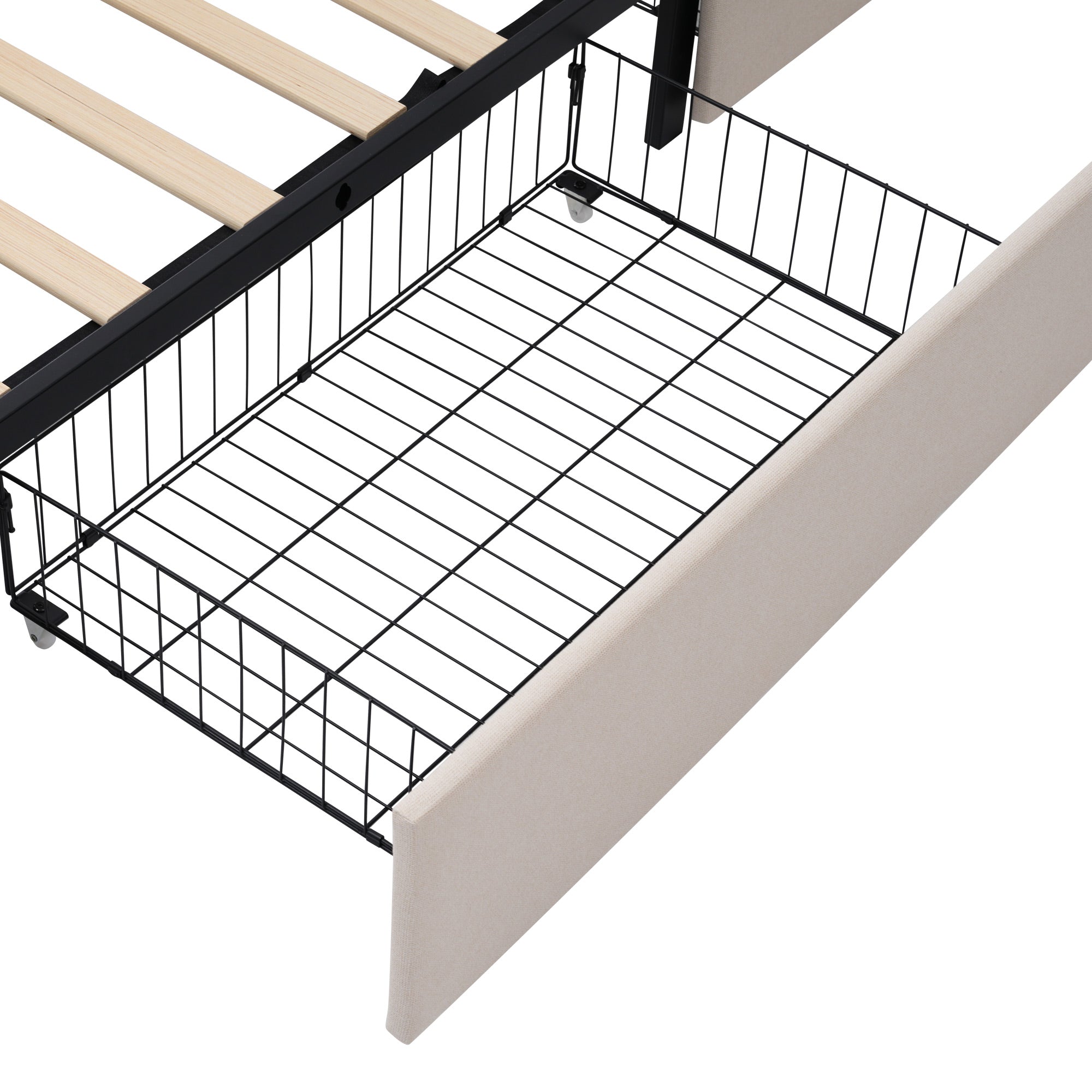 Logidon gestoffeerd bed 160x200 beige met LED verlichting en opbergruimte