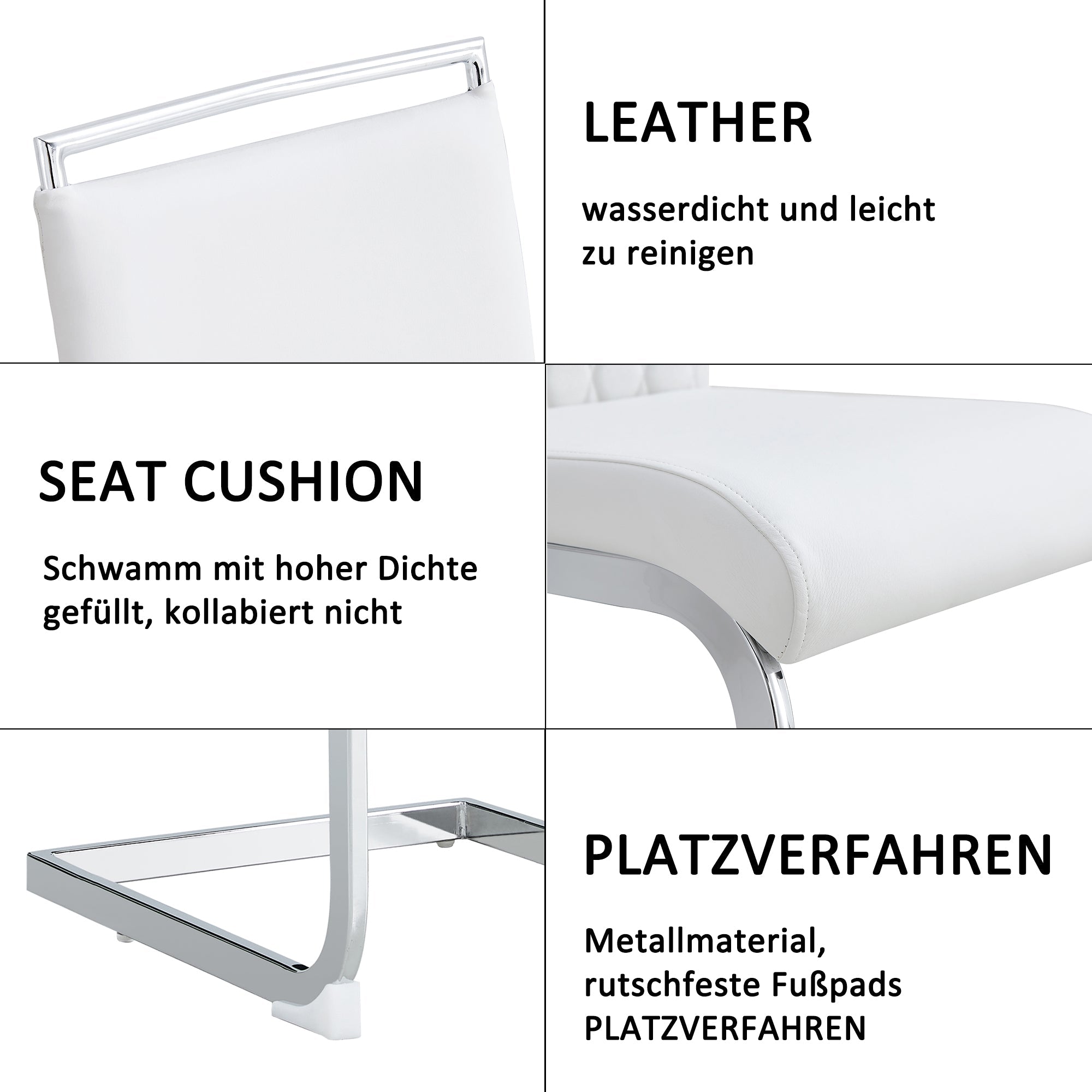 Logidon Kunstmatige Lege Eetstoelen Set 2 Wit Zonder Armleuningen