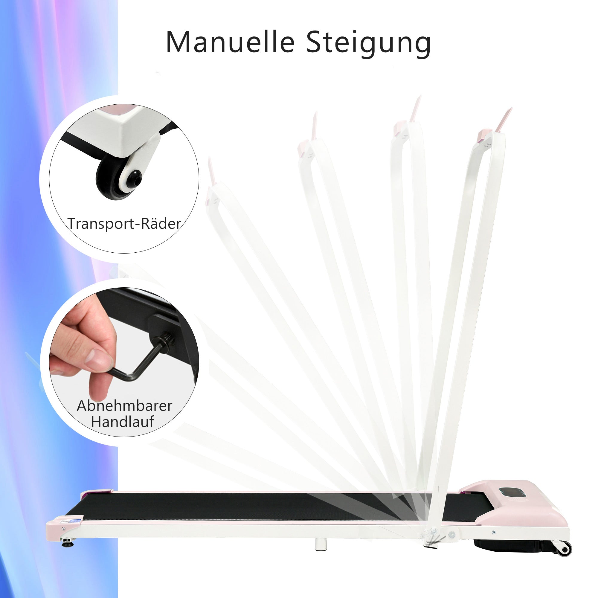 Logidon 2-in-1 loopband roze met LED display Bluetooth