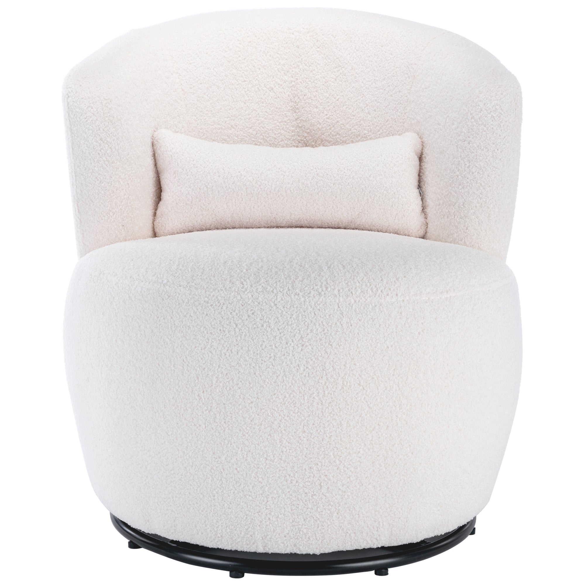 Logidon Witte Teddy Pluche Draaistoel Lendenkussen 100 kg Draagvermogen