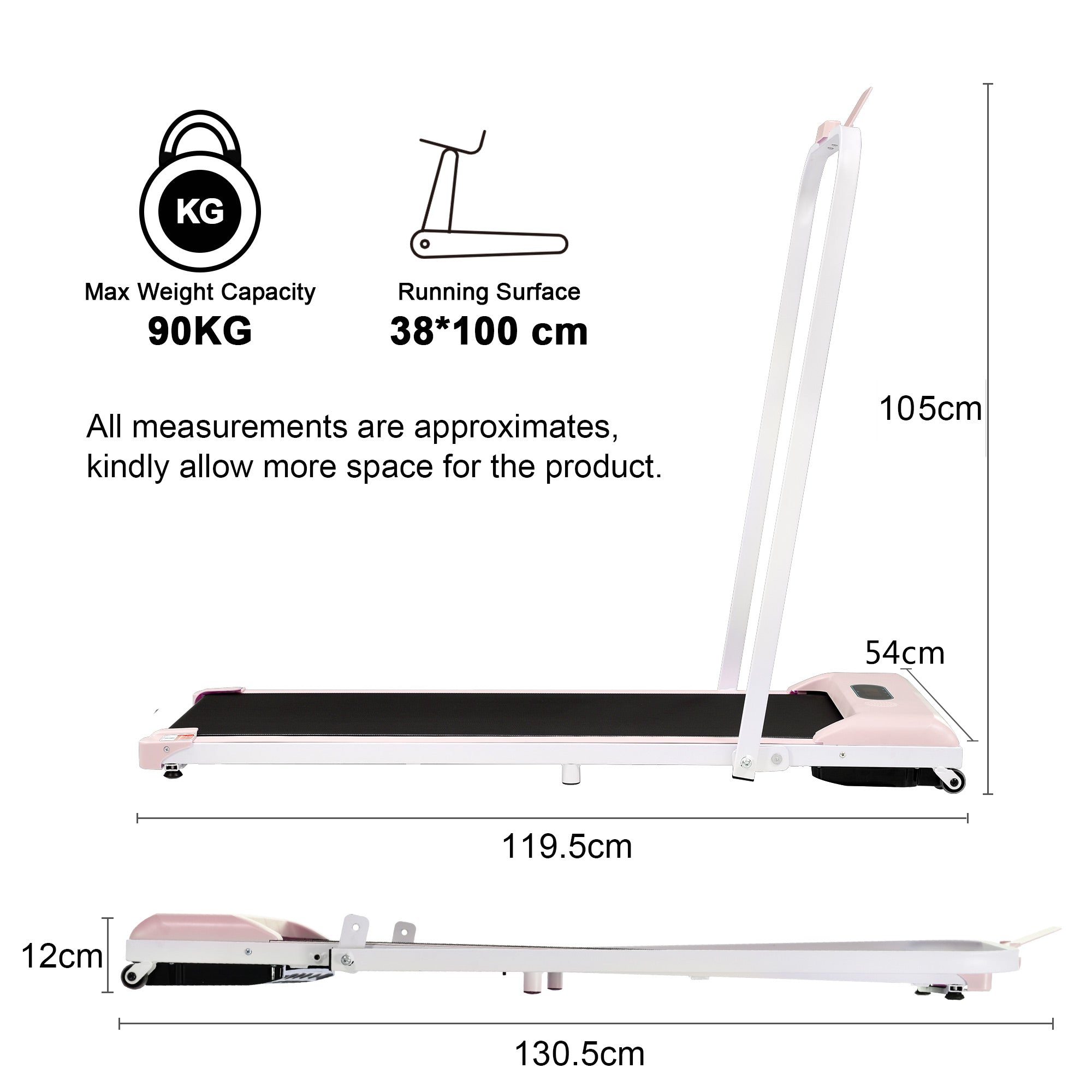 Logidon 2-in-1 loopband roze met LED display Bluetooth