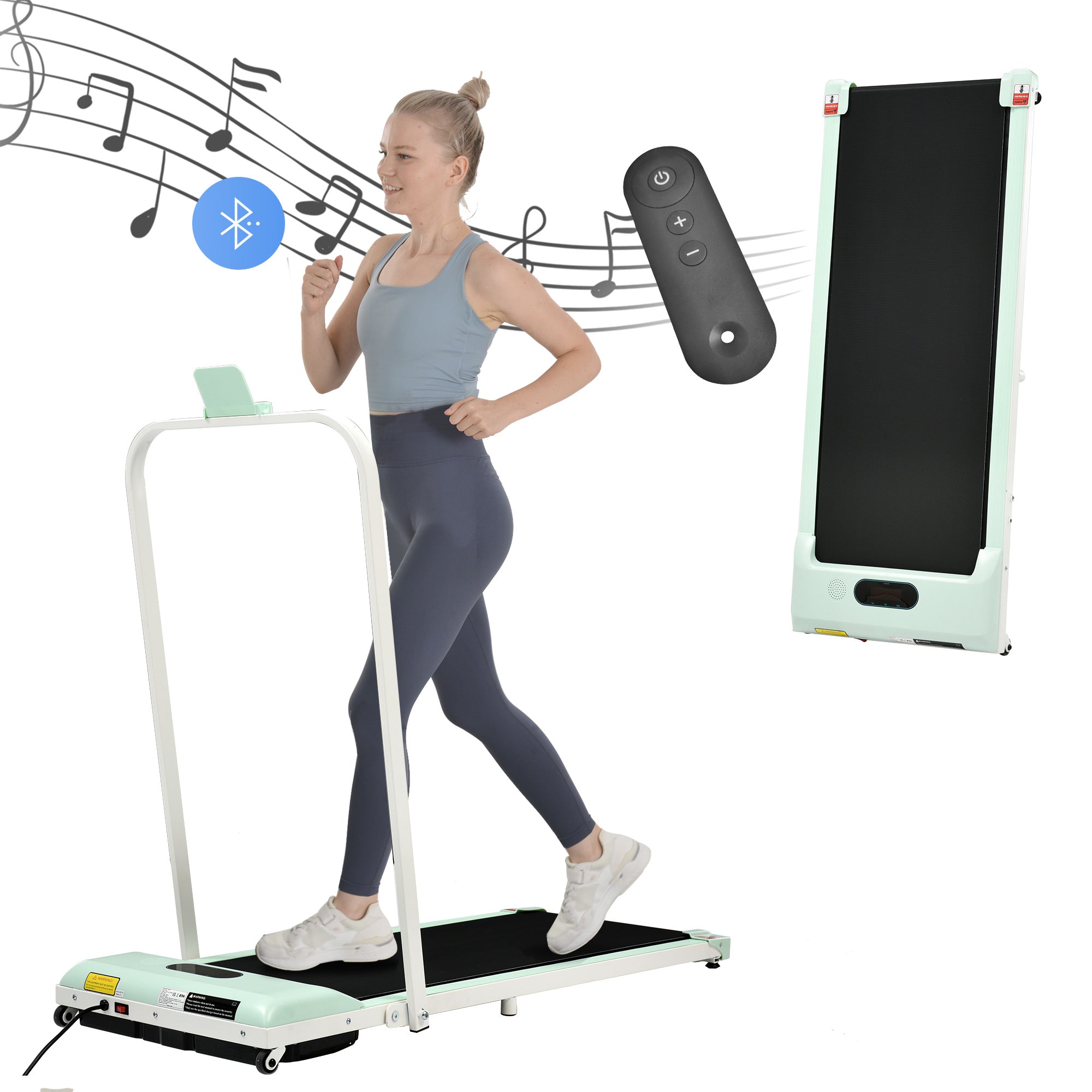 Logidon 2-in-1 loopband groen - opvouwbaar 1-6 km/u LED-display