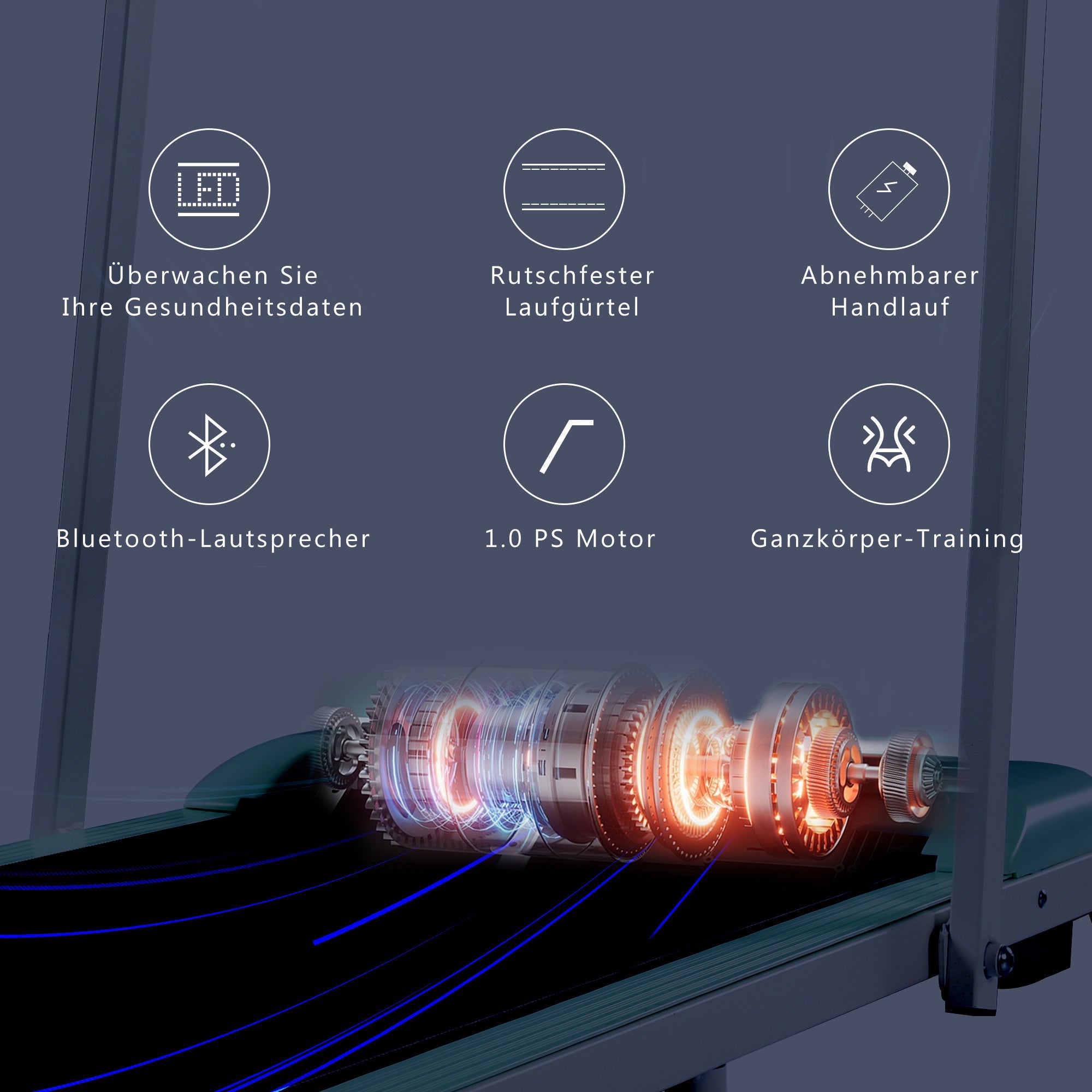 Logidon 2-in-1 loopband roze met LED display Bluetooth