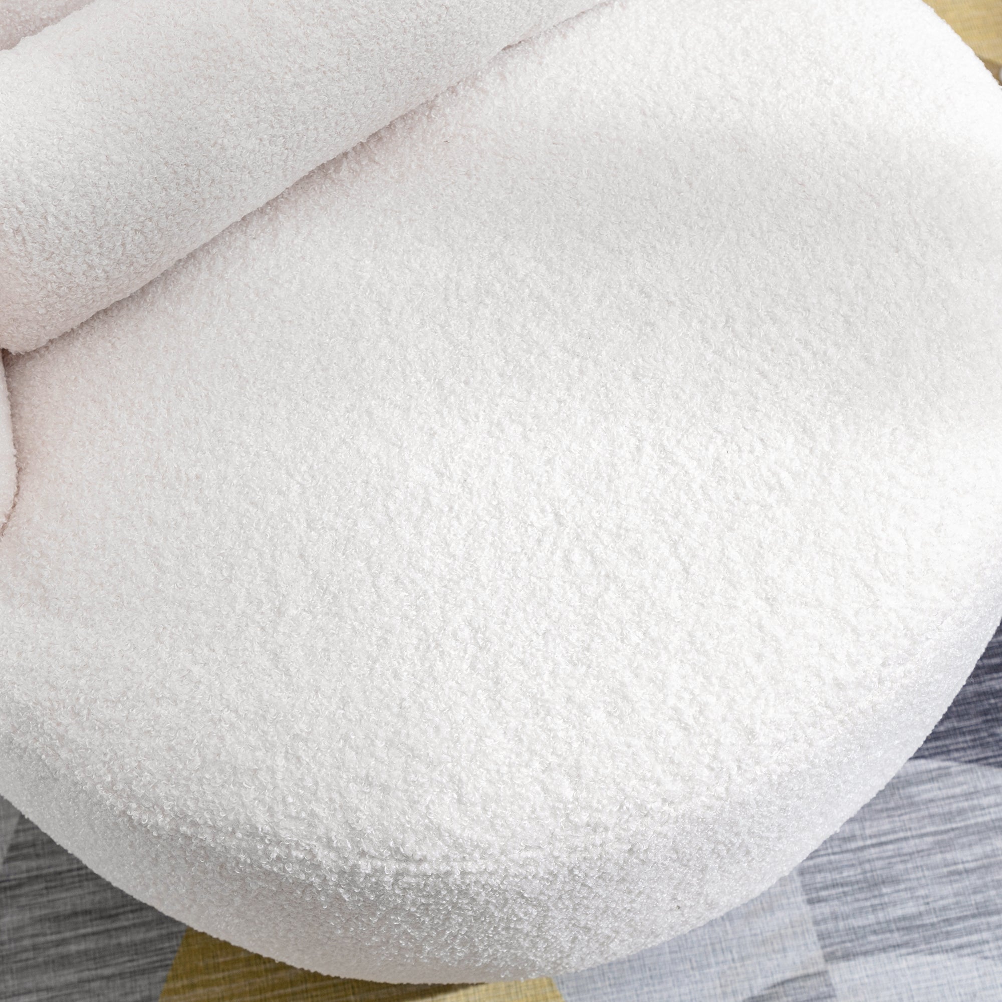 Logidon Witte Teddy Pluche Draaistoel Lendenkussen 100 kg Draagvermogen