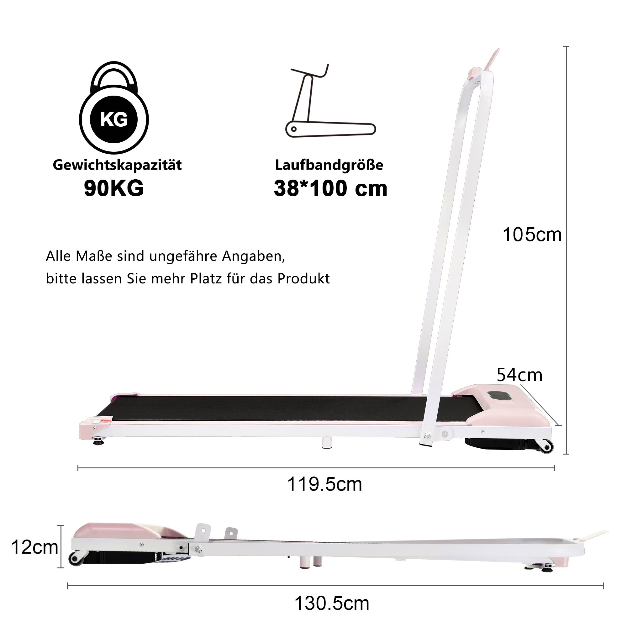 Logidon 2-in-1 loopband roze met LED display Bluetooth