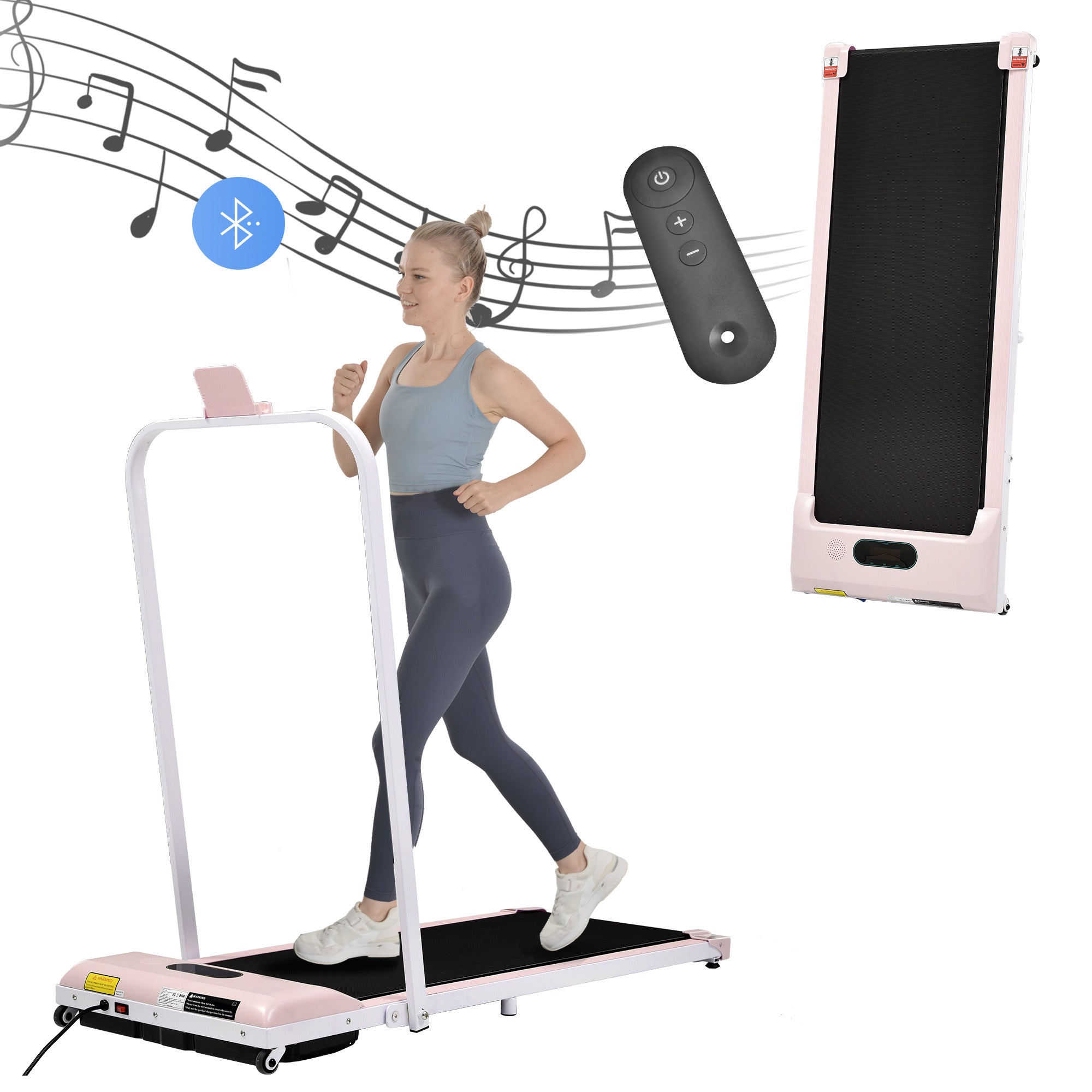 Logidon 2-in-1 loopband roze met LED display Bluetooth