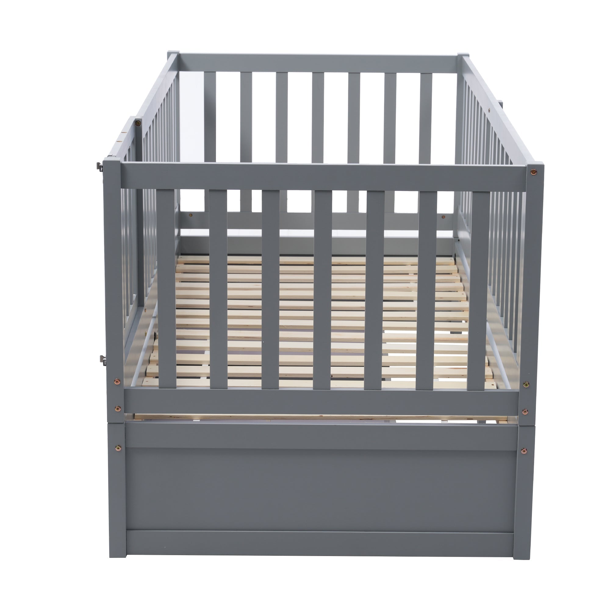 Logidon kinderbed volledige scheidingswand 90x200 grijs om te bouwen tot twee bedden