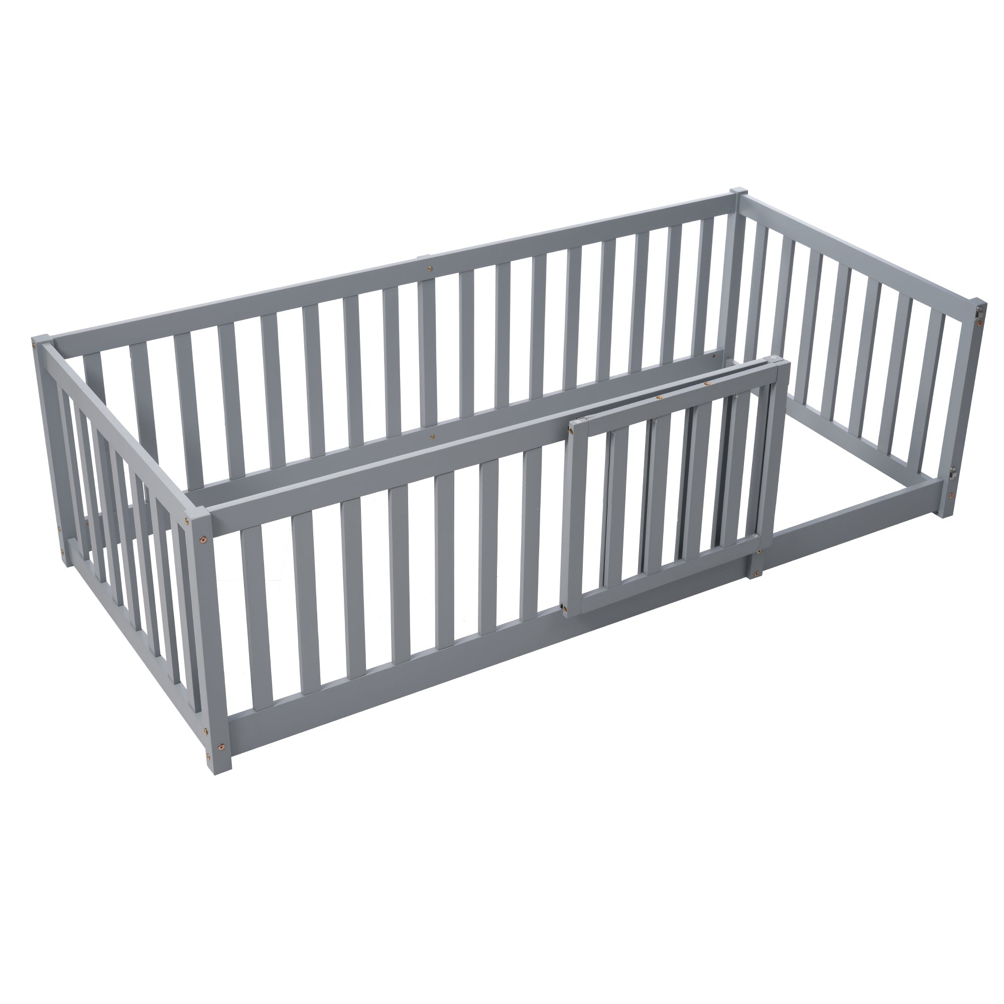 Logidon kinderbed volledige scheidingswand 90x200 grijs om te bouwen tot twee bedden