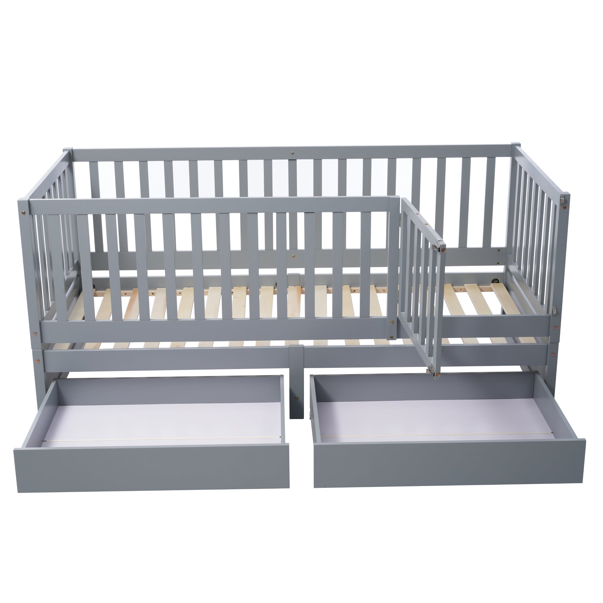 Logidon kinderbed volledige scheidingswand 90x200 grijs om te bouwen tot twee bedden