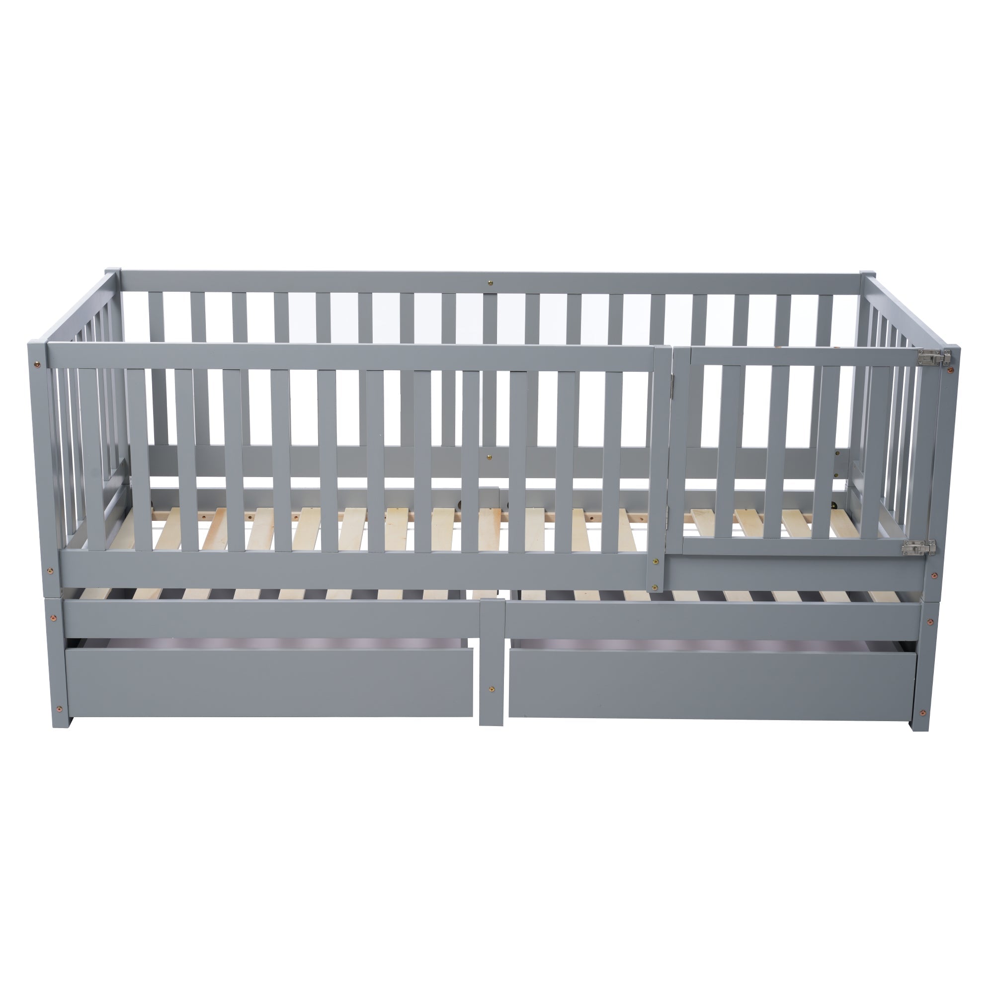 Logidon kinderbed volledige scheidingswand 90x200 grijs om te bouwen tot twee bedden