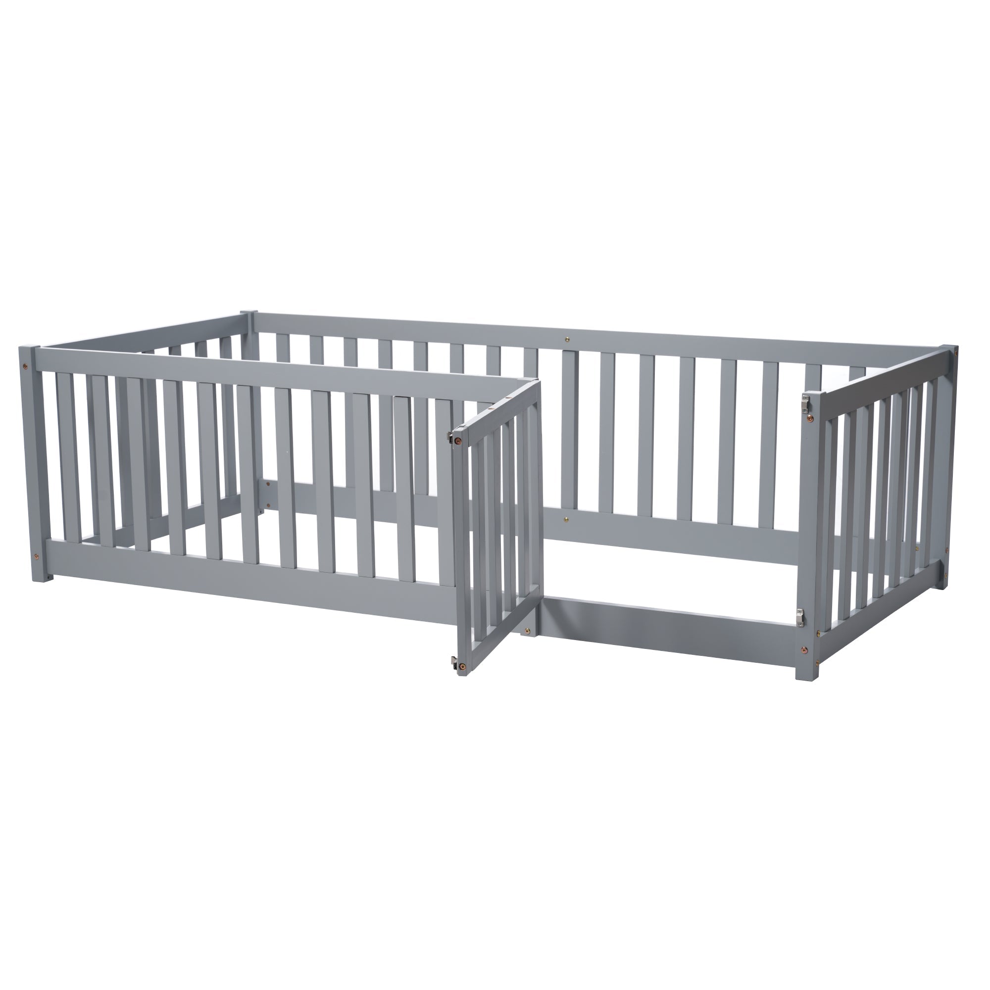 Logidon kinderbed volledige scheidingswand 90x200 grijs om te bouwen tot twee bedden