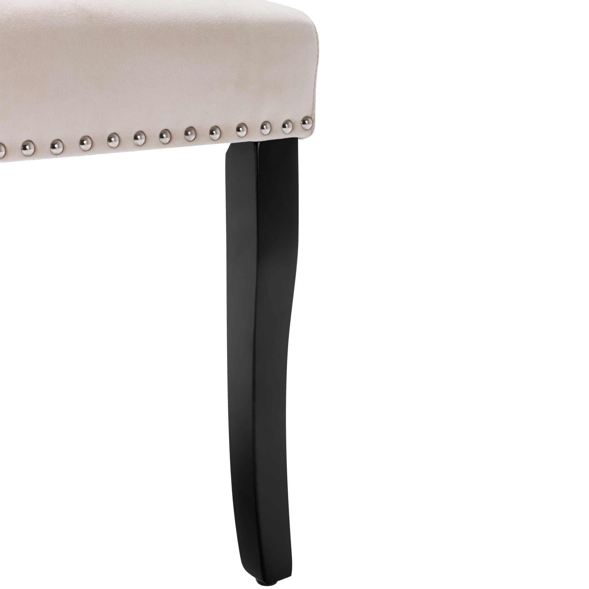 Logidon Velvet Dining Chairs Beige Set of 4 With Oak Legs